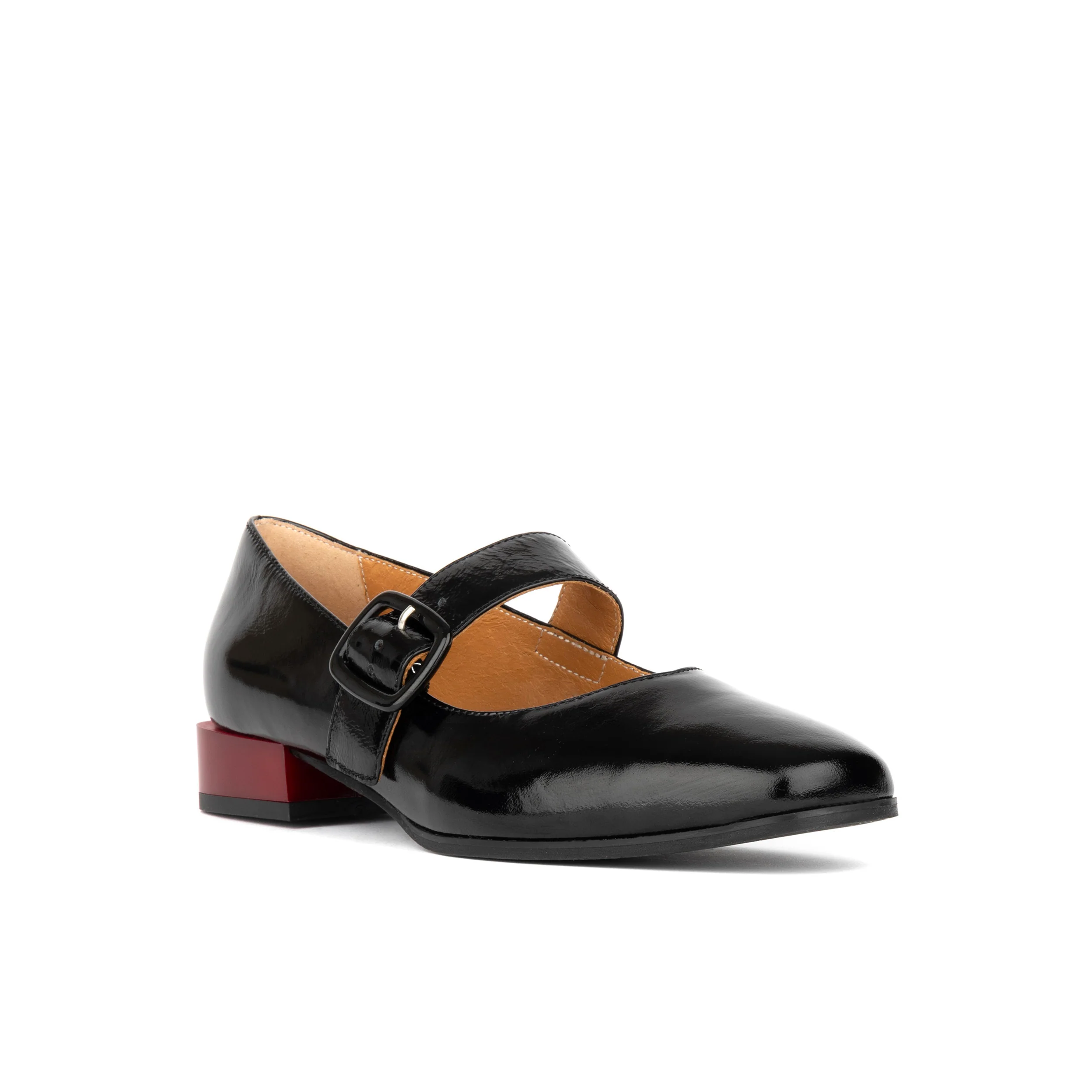 Bliss - Black - Women's block heel square toe patent leather Mary-Jane - Image 3