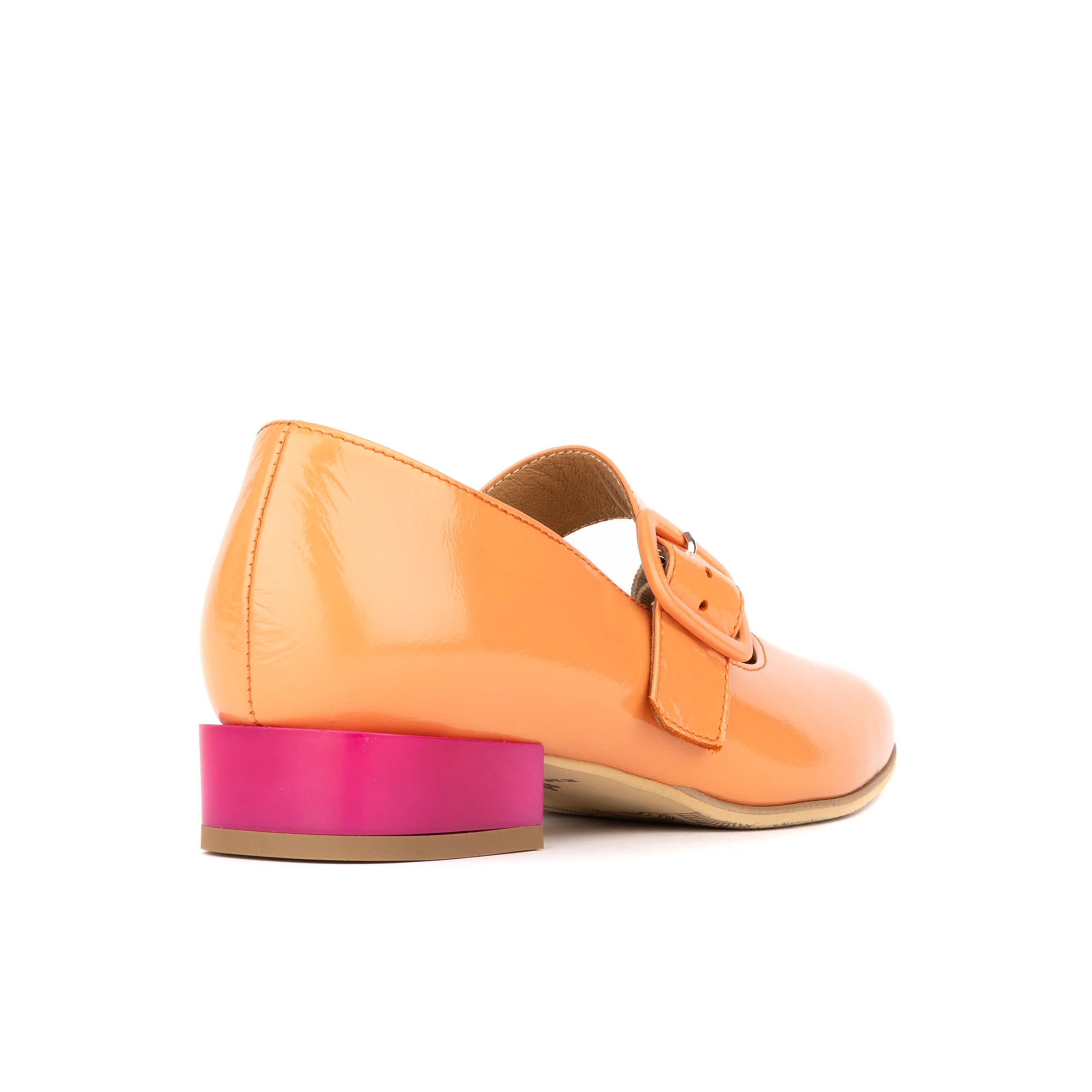Bliss - Coral & Rose - Women's block heel square toe patent leather Mary-Jane - Image 5