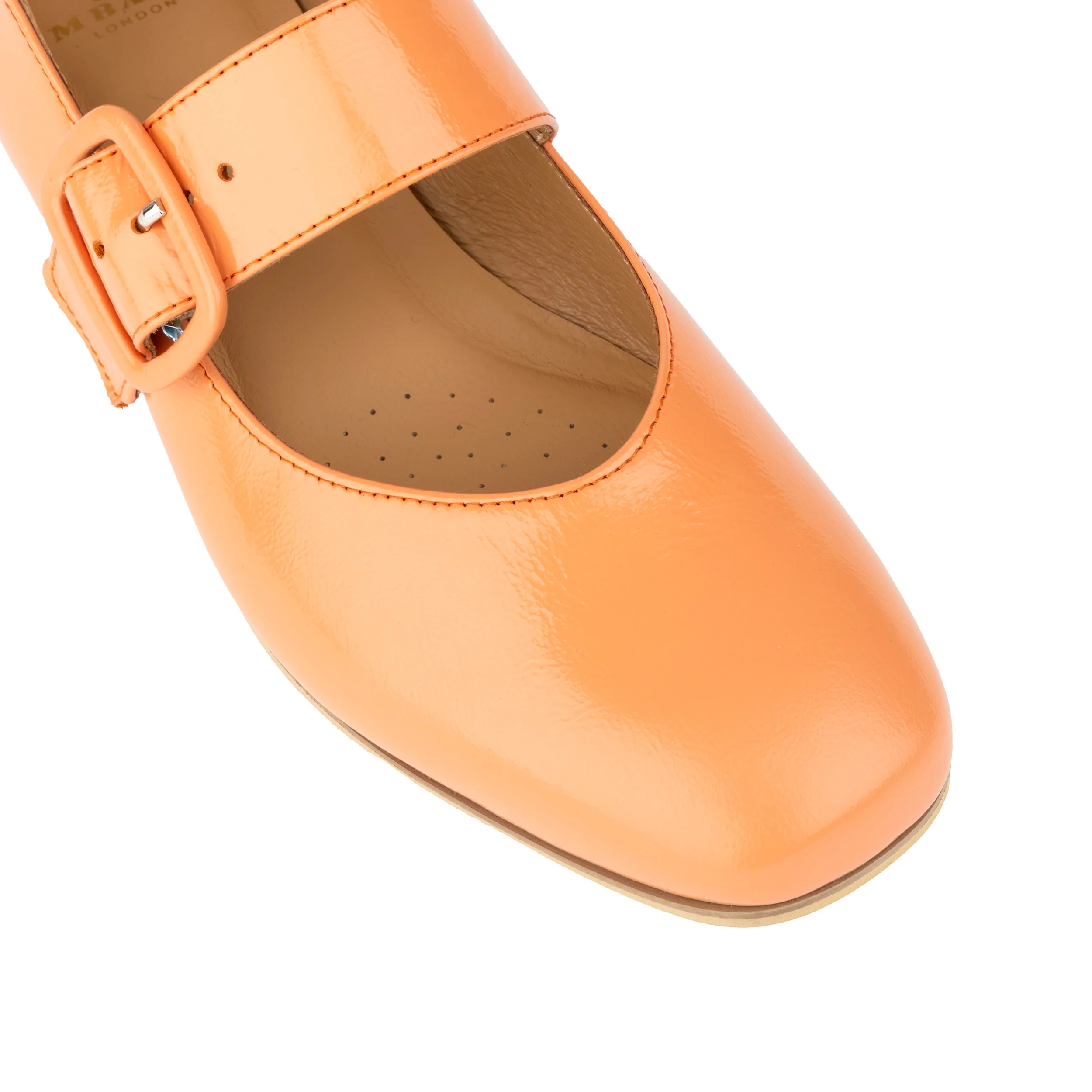 Bliss - Coral & Rose - Women's block heel square toe patent leather Mary-Jane - Image 8