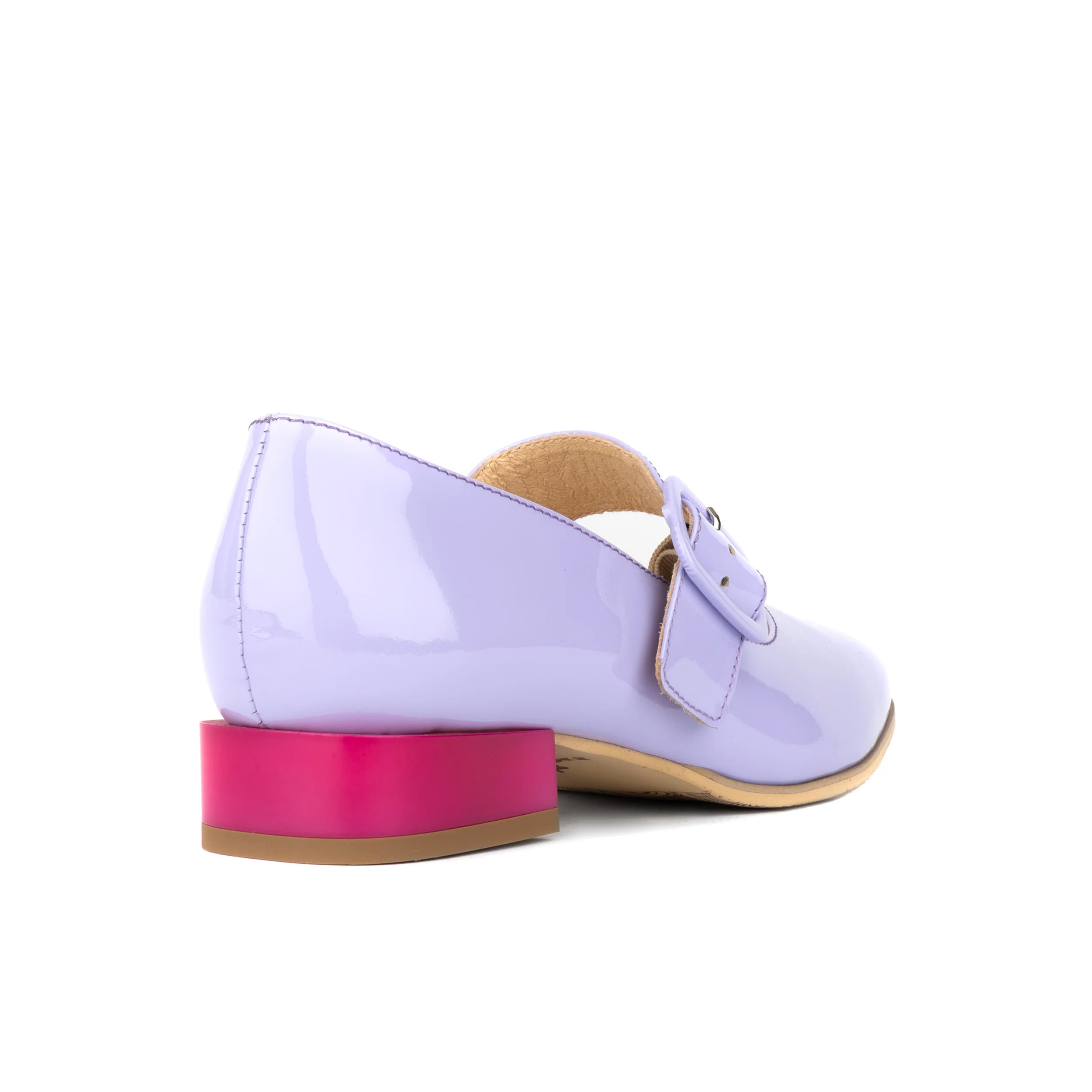 Bliss - Lavender & Rose - Women's block heel square toe patent leather Mary-Jane - Image 5