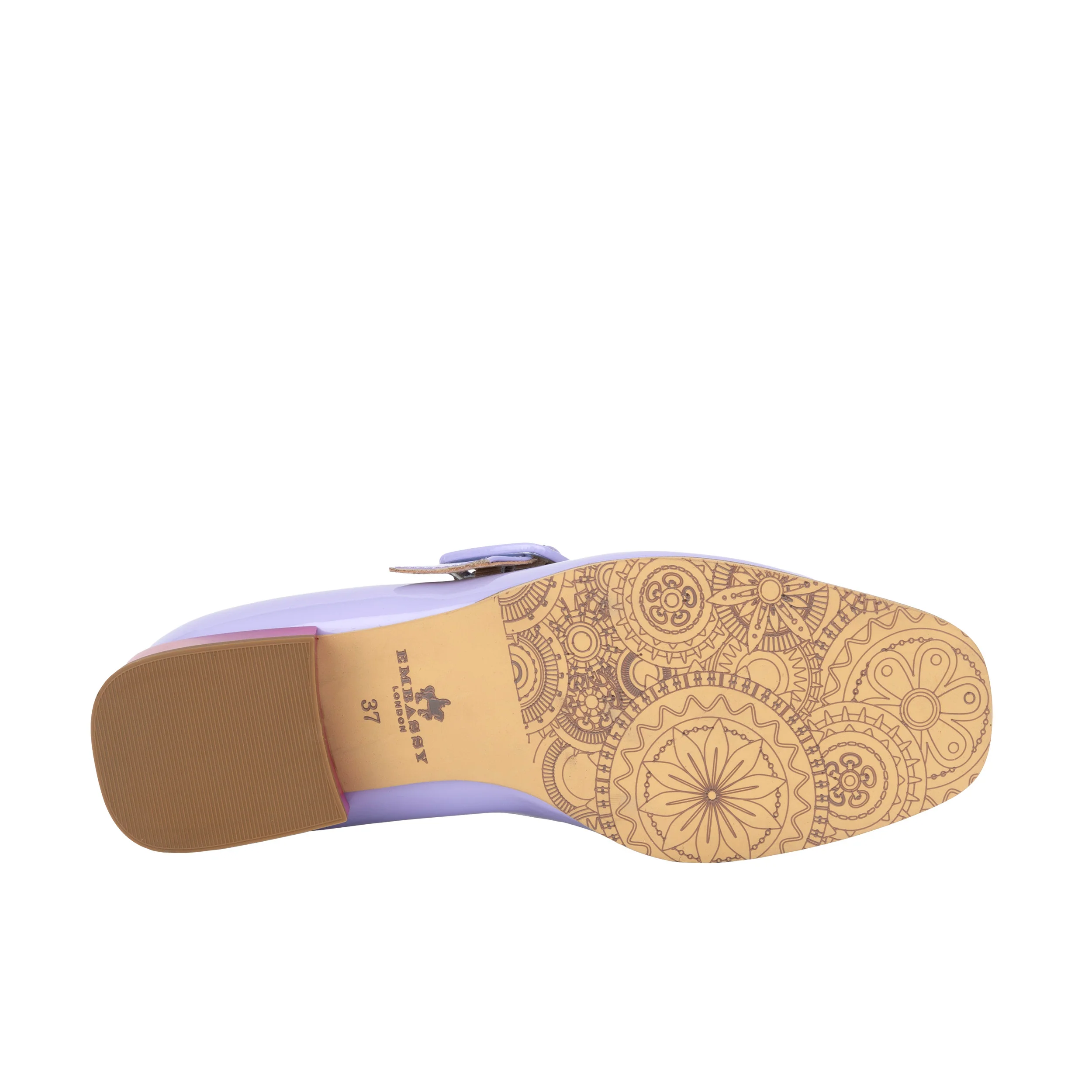 Bliss - Lavender & Rose - Women's block heel square toe patent leather Mary-Jane - Image 6