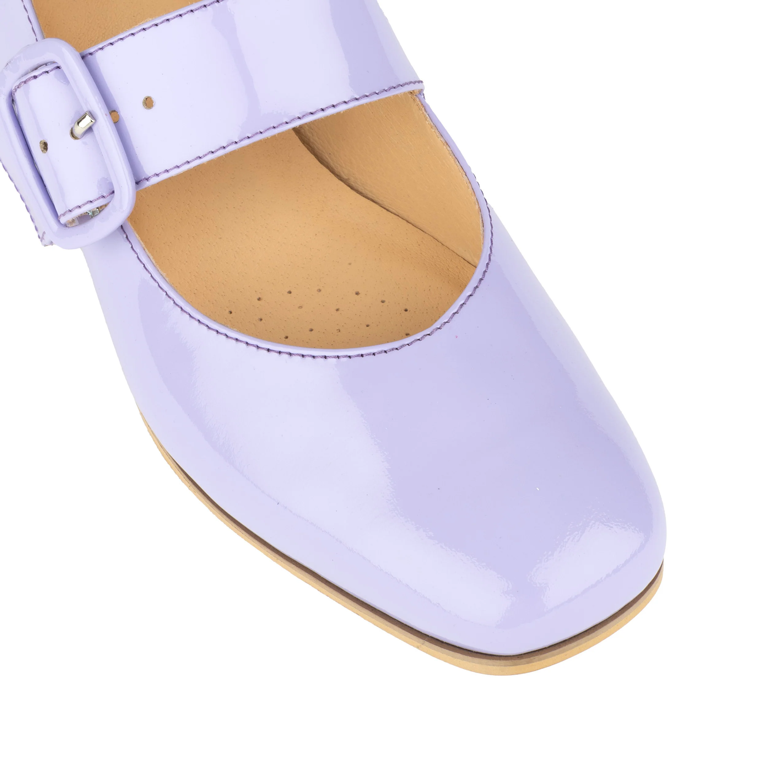 Bliss - Lavender & Rose - Women's block heel square toe patent leather Mary-Jane - Image 8
