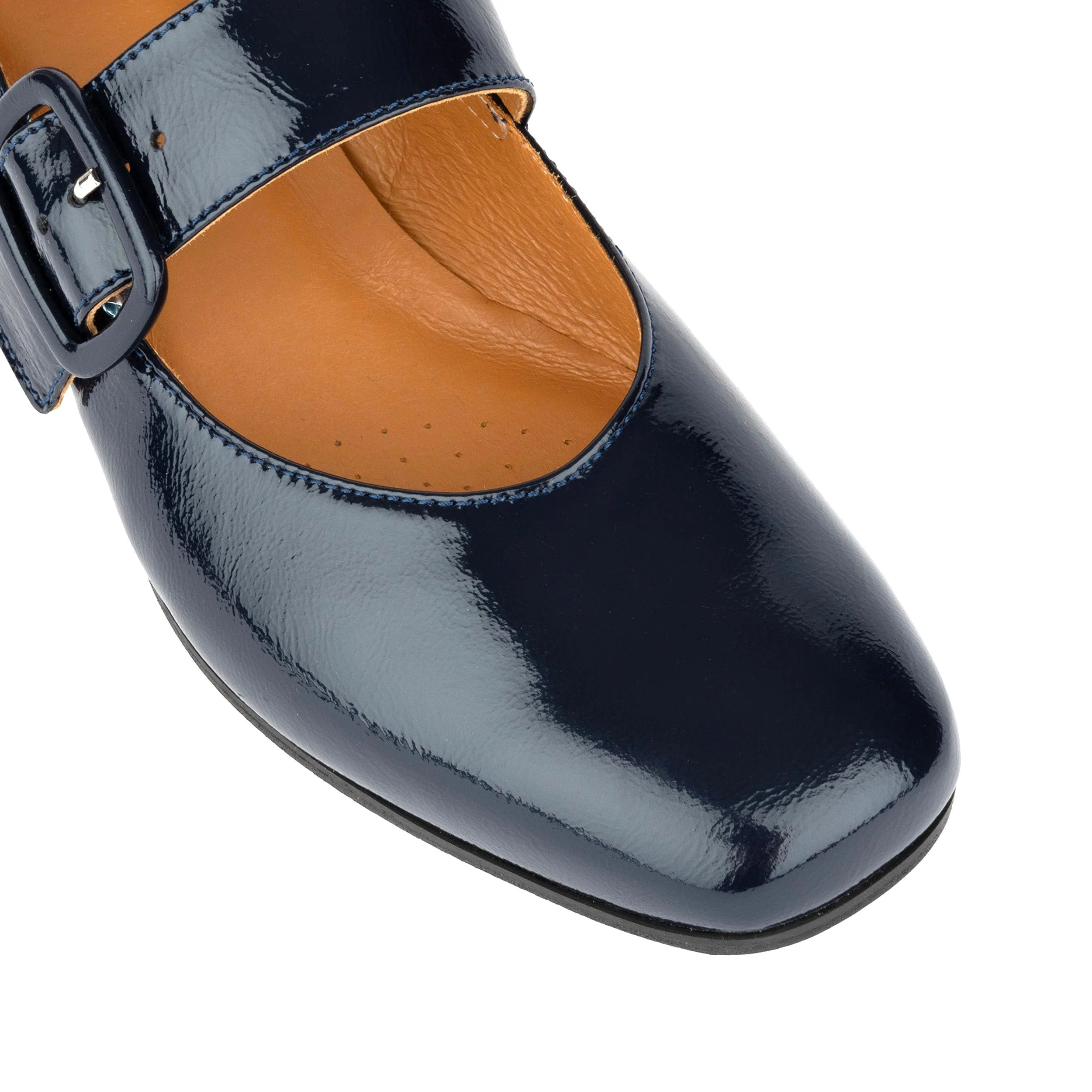 Bliss - Navy - Women's block heel square toe patent leather Mary-Jane - Image 8