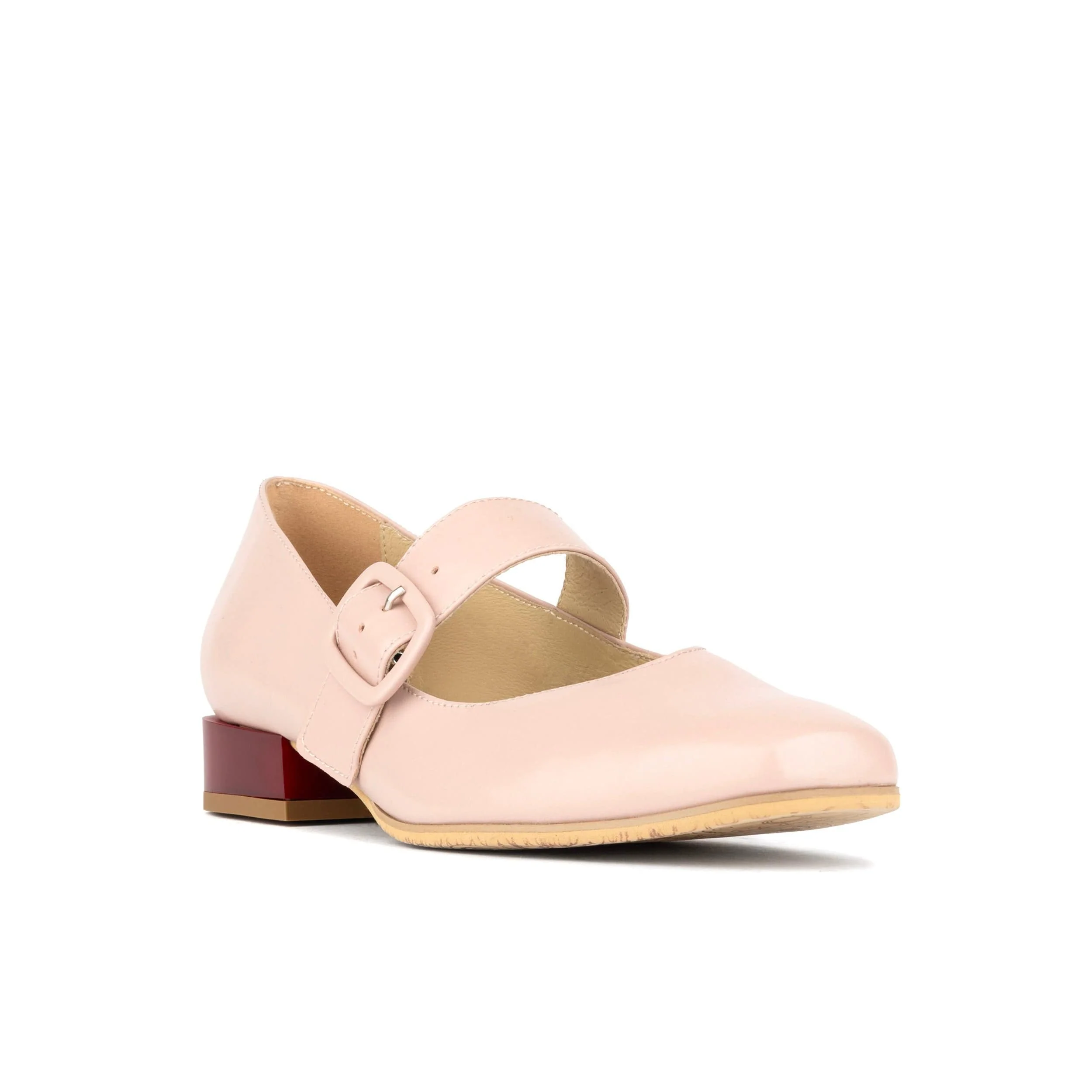 Bliss - Pink - Women's block heel square toe leather Mary-Jane - Image 3