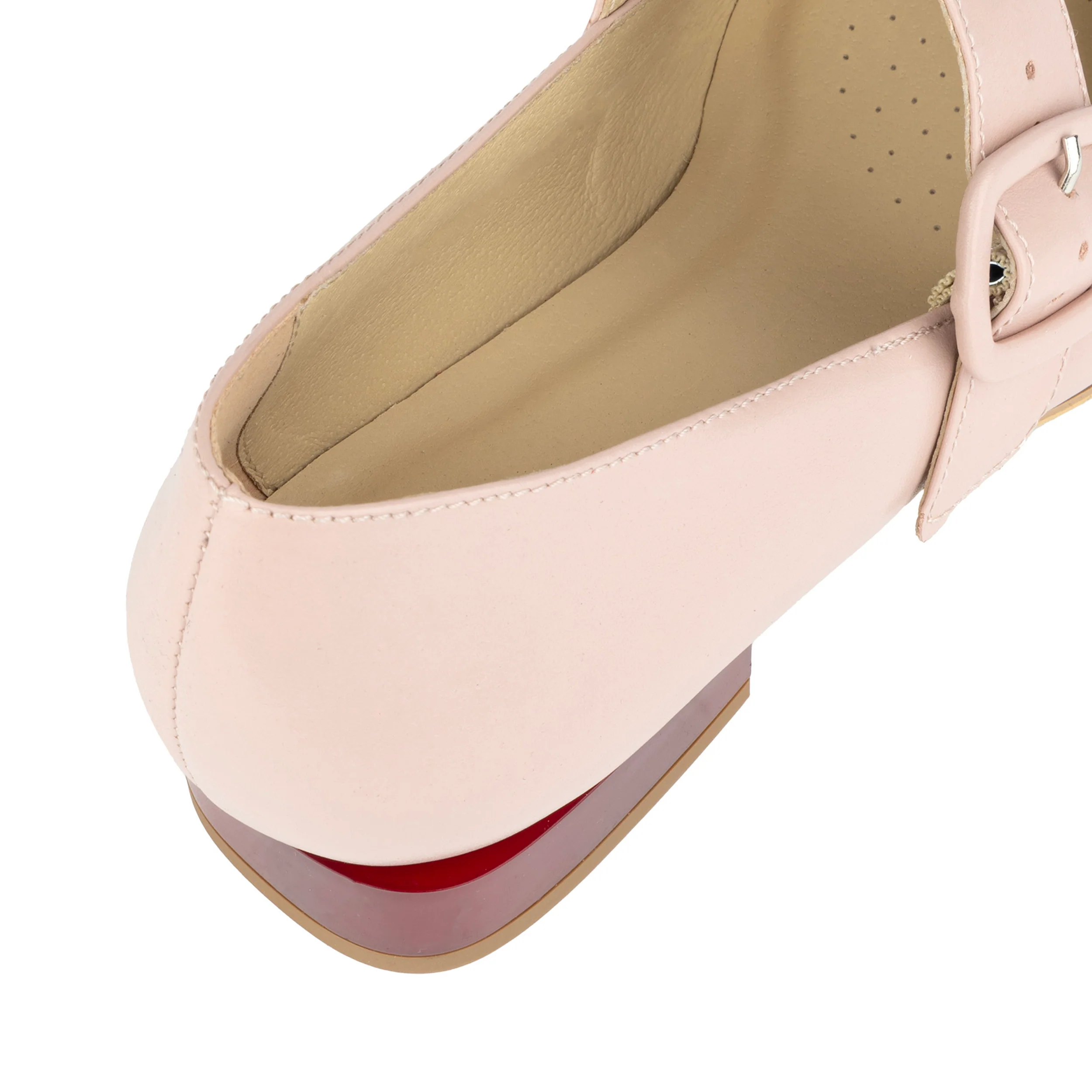 Bliss - Pink - Women's block heel square toe leather Mary-Jane - Image 9