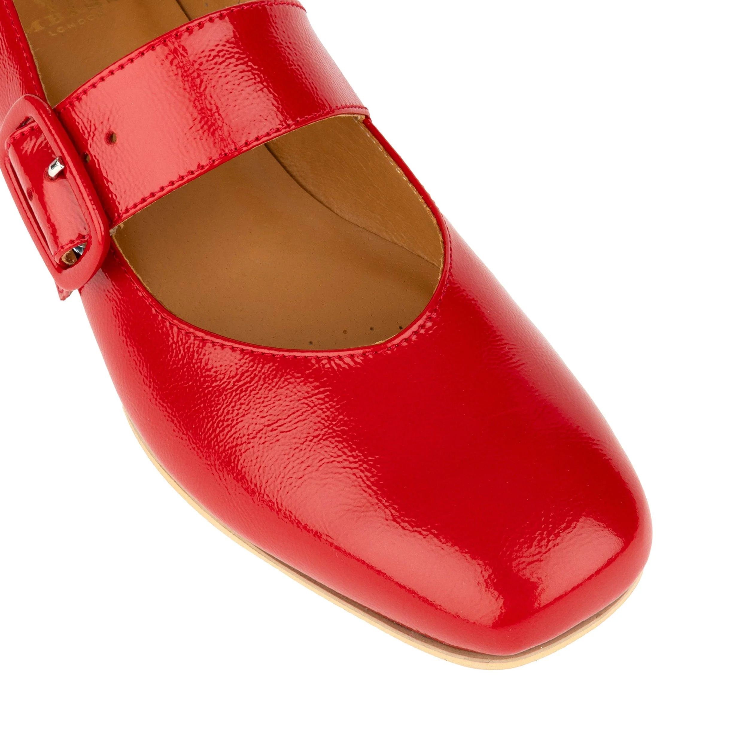 Bliss - Red - Women's block heel square toe patent leather Mary-Jane - Image 8