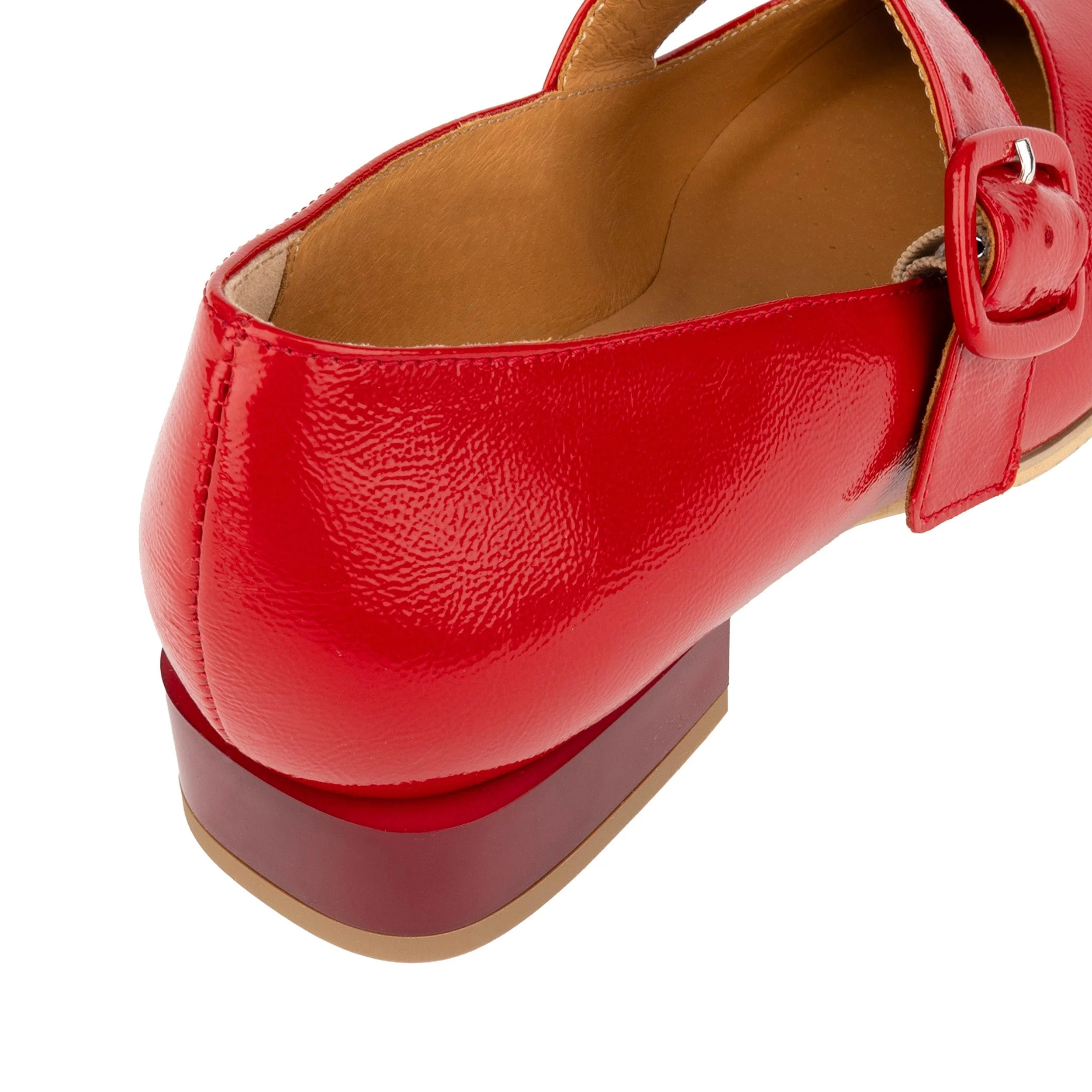 Bliss - Red - Women's block heel square toe patent leather Mary-Jane - Image 9