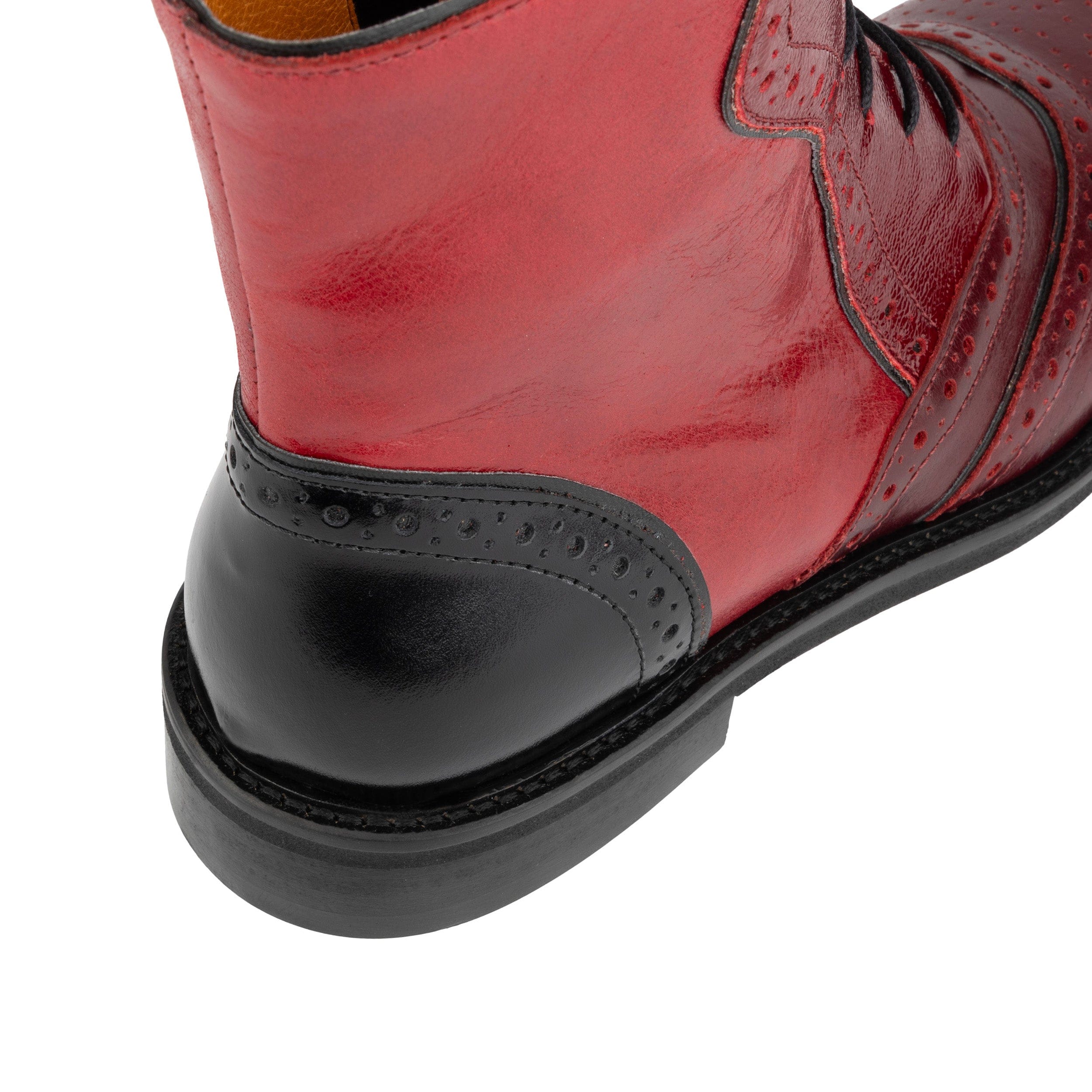 Brick Lane Boots - Claret - Women's dark red leather oxford boot with brogue styling - Image 8