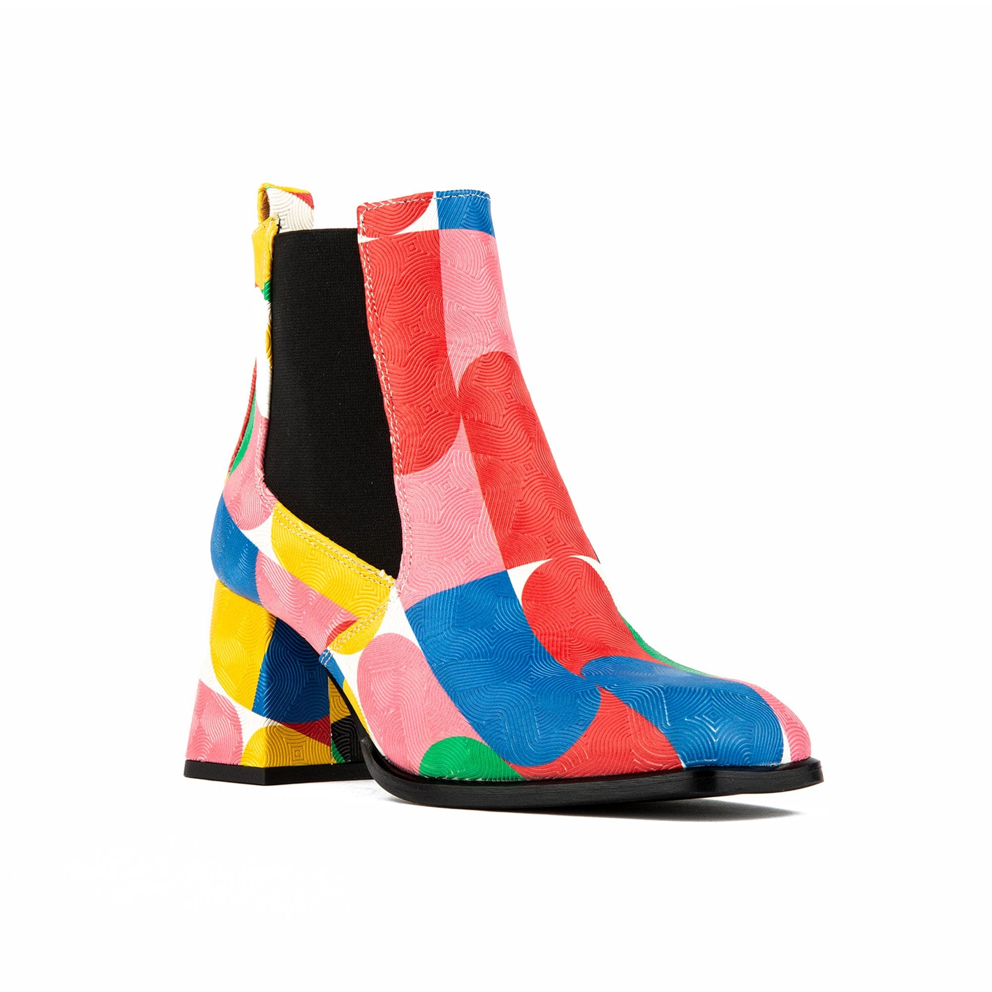 Claudia Mini - Groovy - Women's Italian leather square toe block heel chelsea boot - Image 3