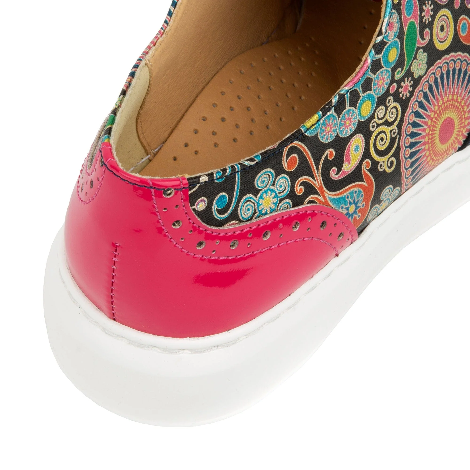 Colorado - Navy Pink - Women's lightweight EVA sole trainer with brogue styling - Image 8