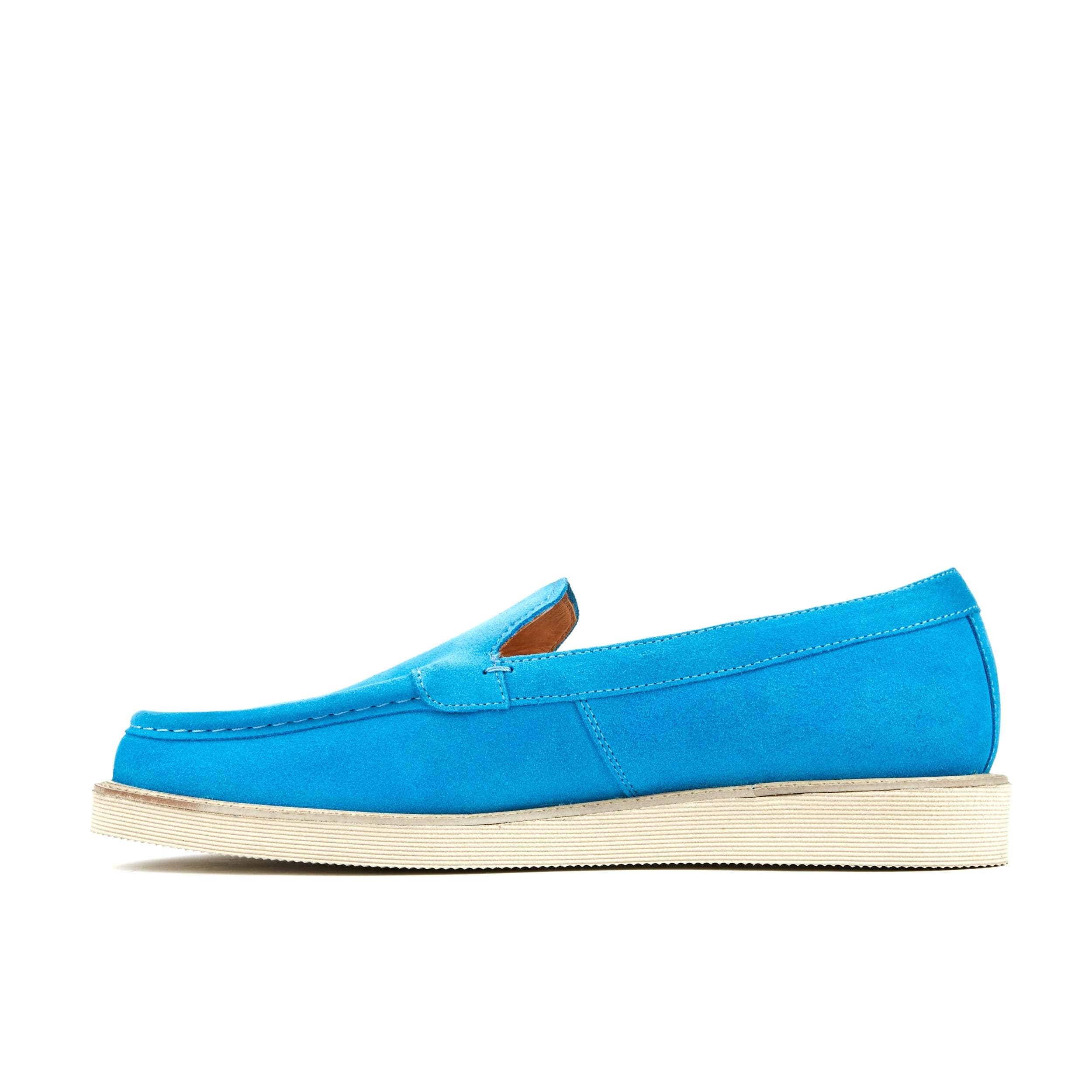 Cruz - Sky Blue - Men's blue suede leather casual slip on with soft insoles - Image 3