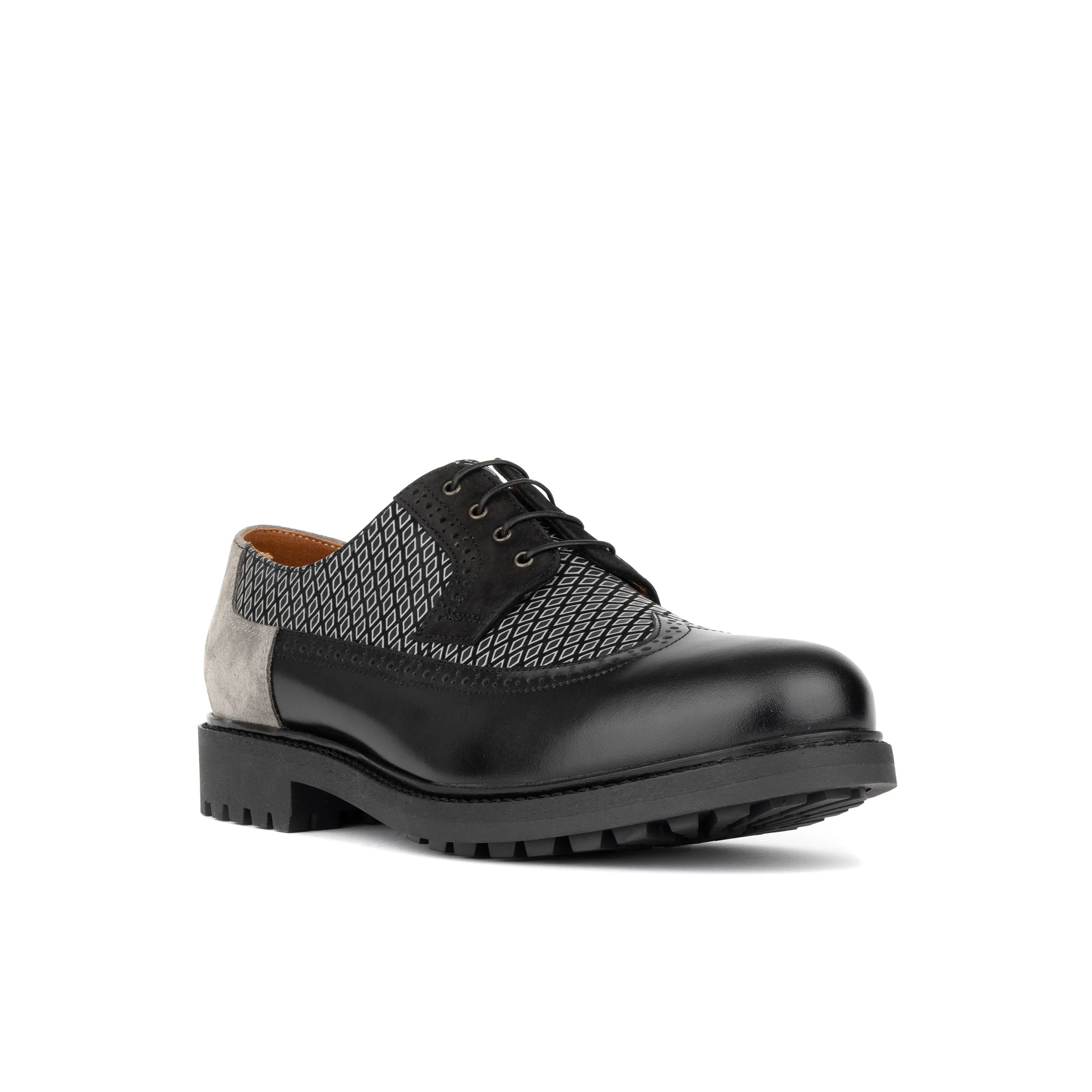 Cyclone - Black Diamonds - Men's chunky sole leather shoe - Image 3