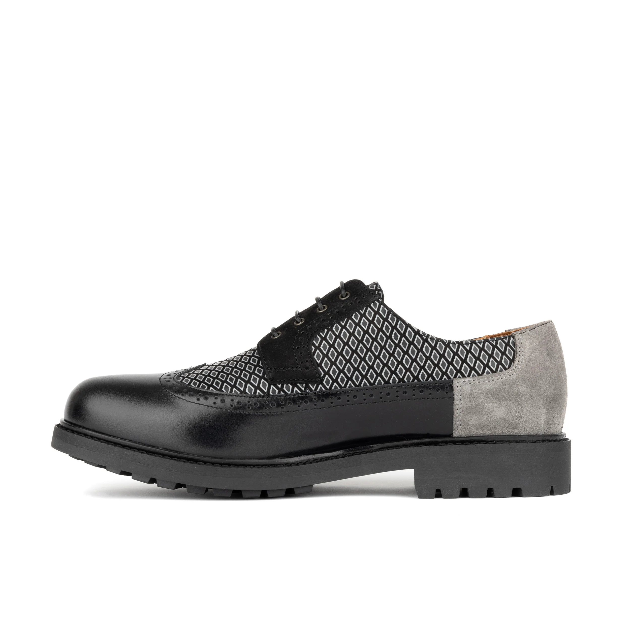 Cyclone - Black Diamonds - Men's chunky sole leather shoe - Image 4