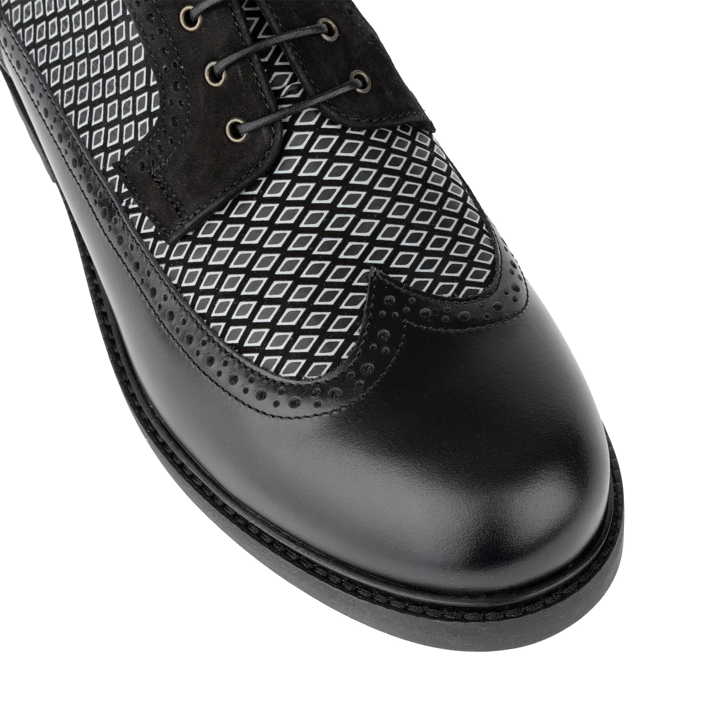 Cyclone - Black Diamonds - Men's chunky sole leather shoe - Image 8