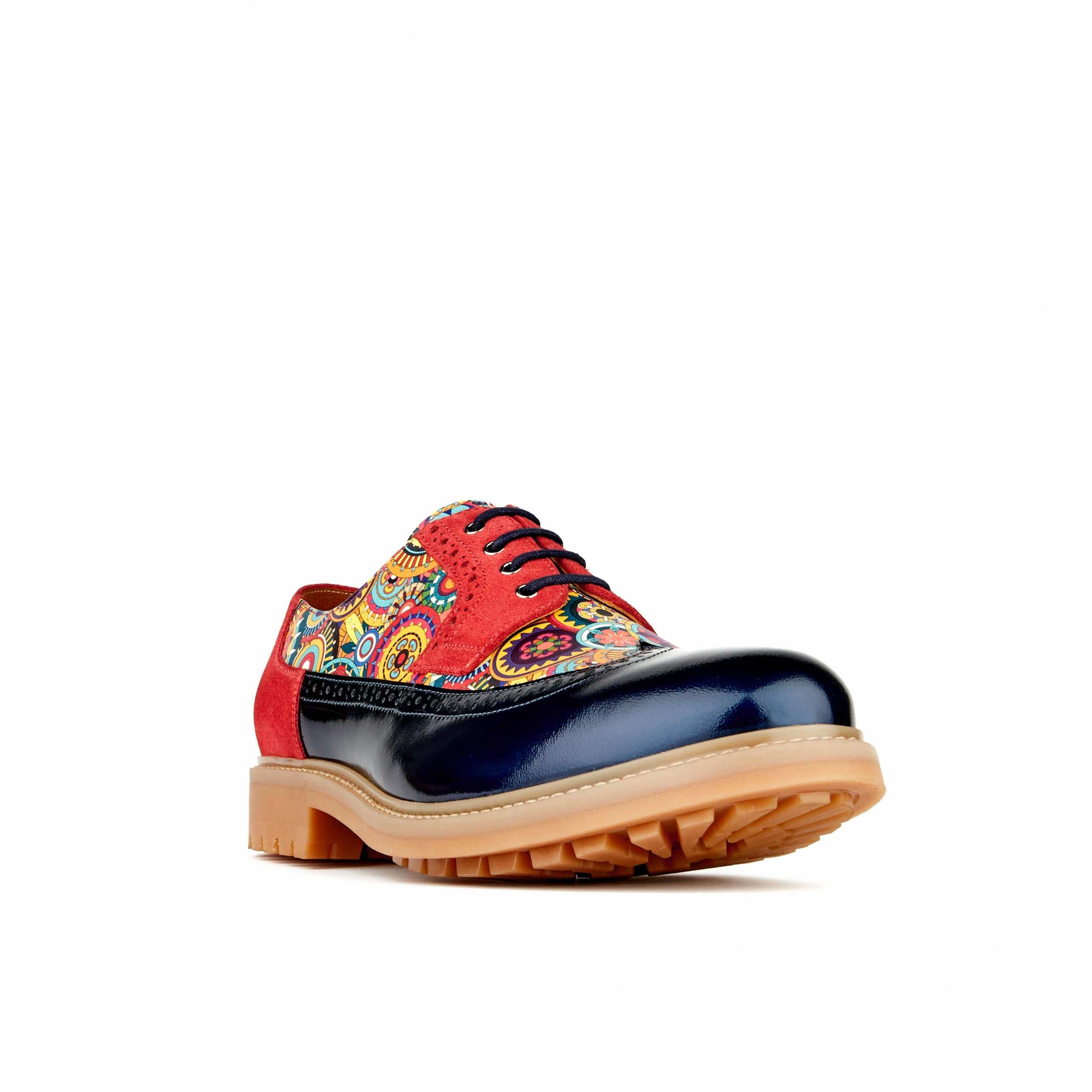 Cyclone - Red Signature - Men's chunky sole leather shoe in multicolour leather - Image 3