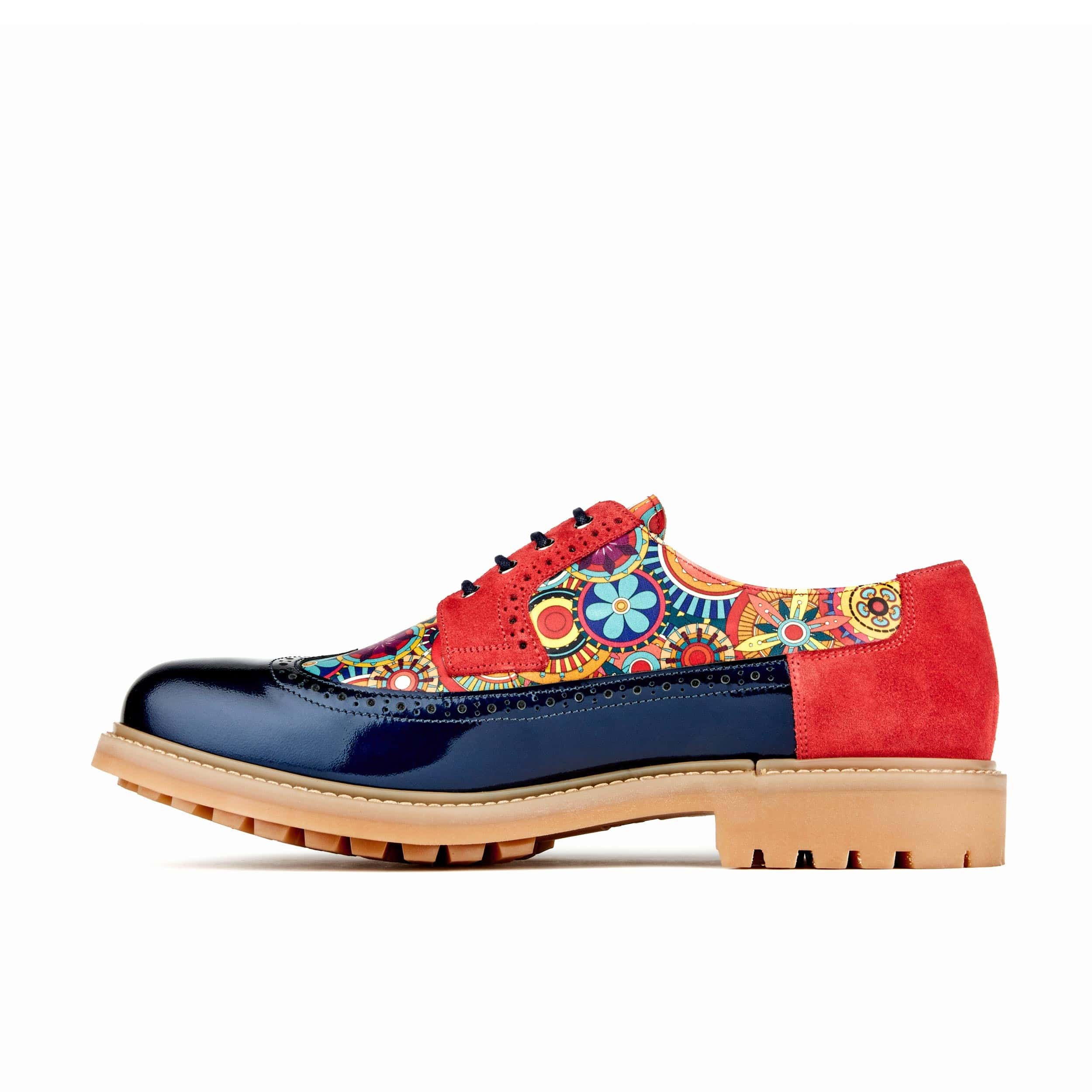 Cyclone - Red Signature - Men's chunky sole leather shoe in multicolour leather - Image 4