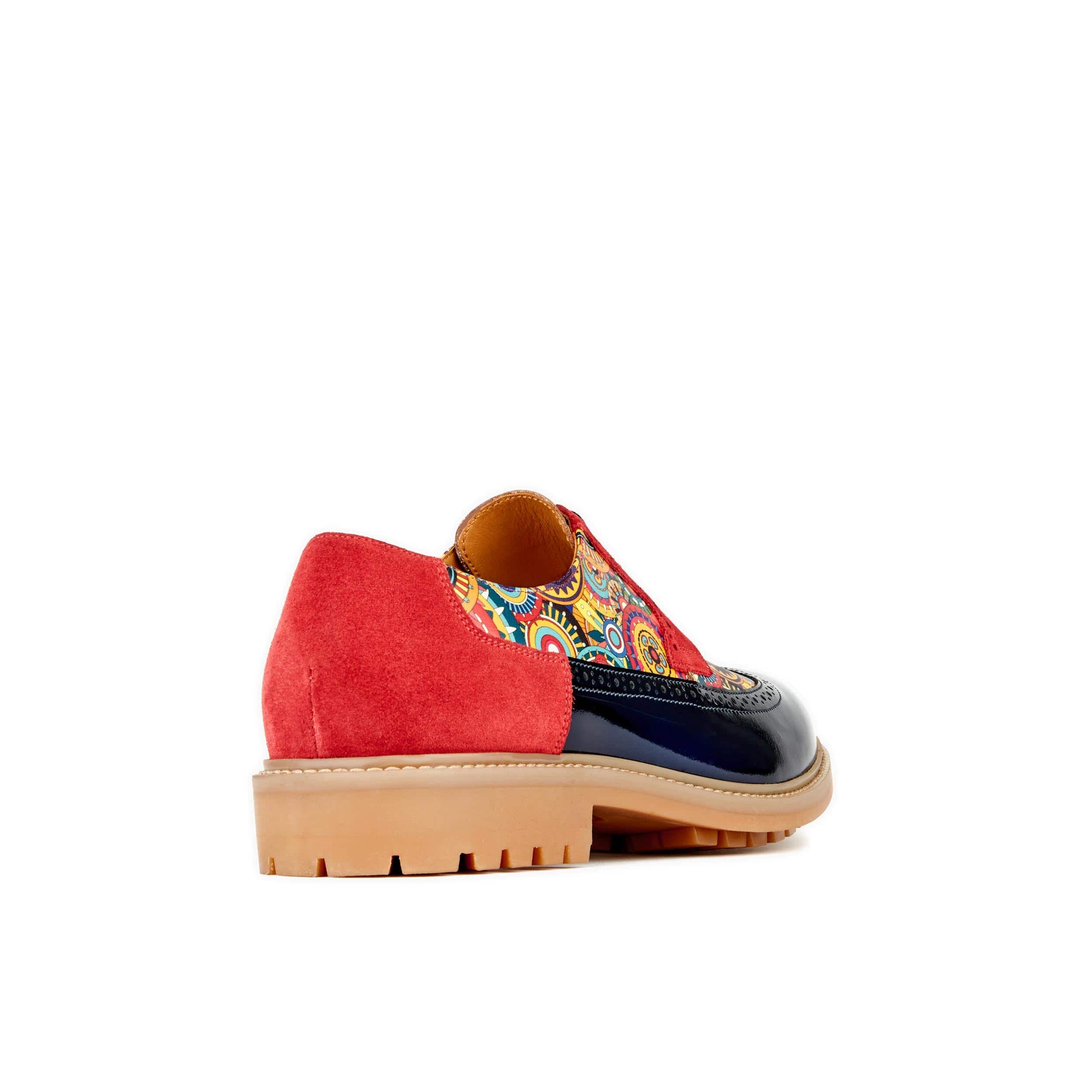 Cyclone - Red Signature - Men's chunky sole leather shoe in multicolour leather - Image 5