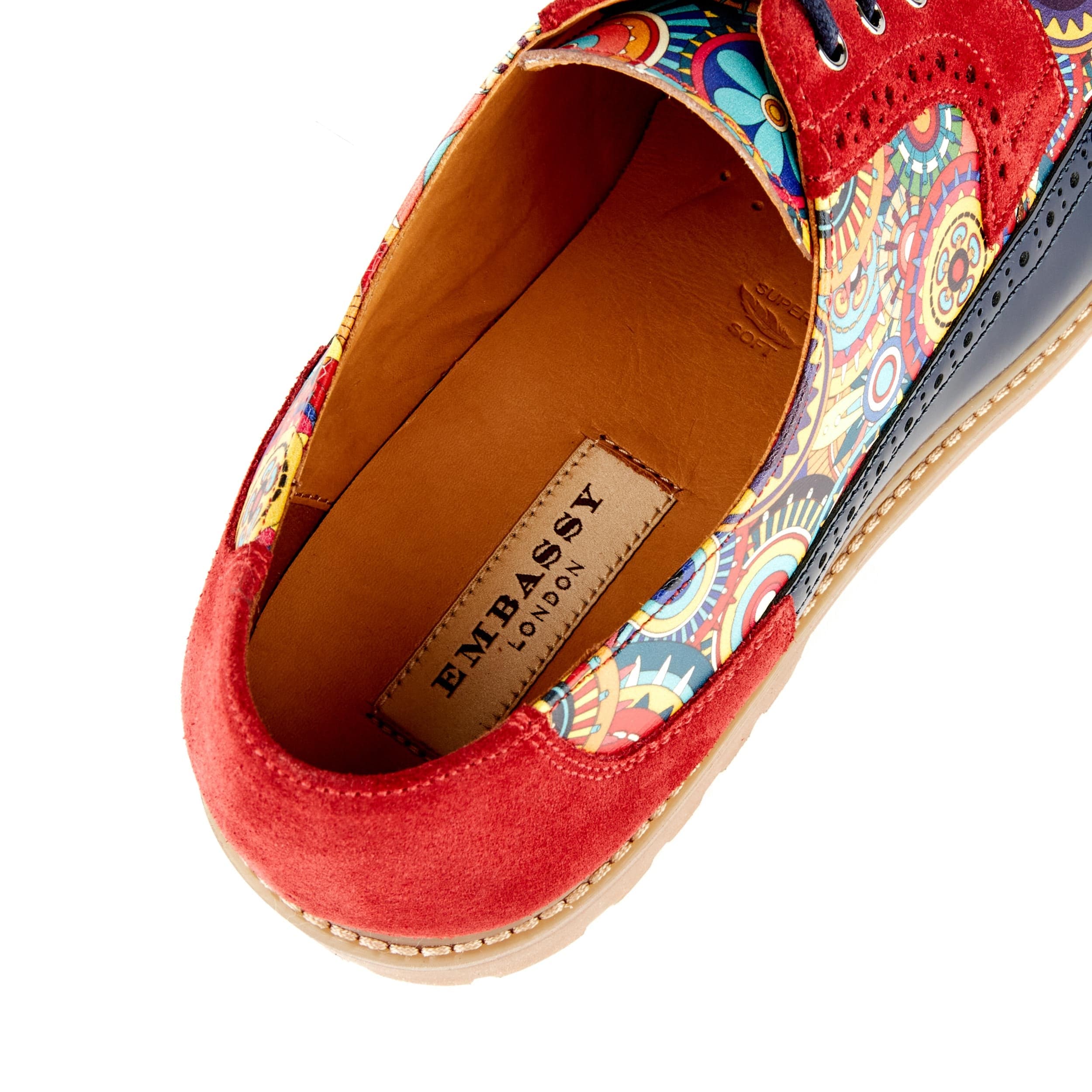 Cyclone - Red Signature - Men's chunky sole leather shoe in multicolour leather - Image 8