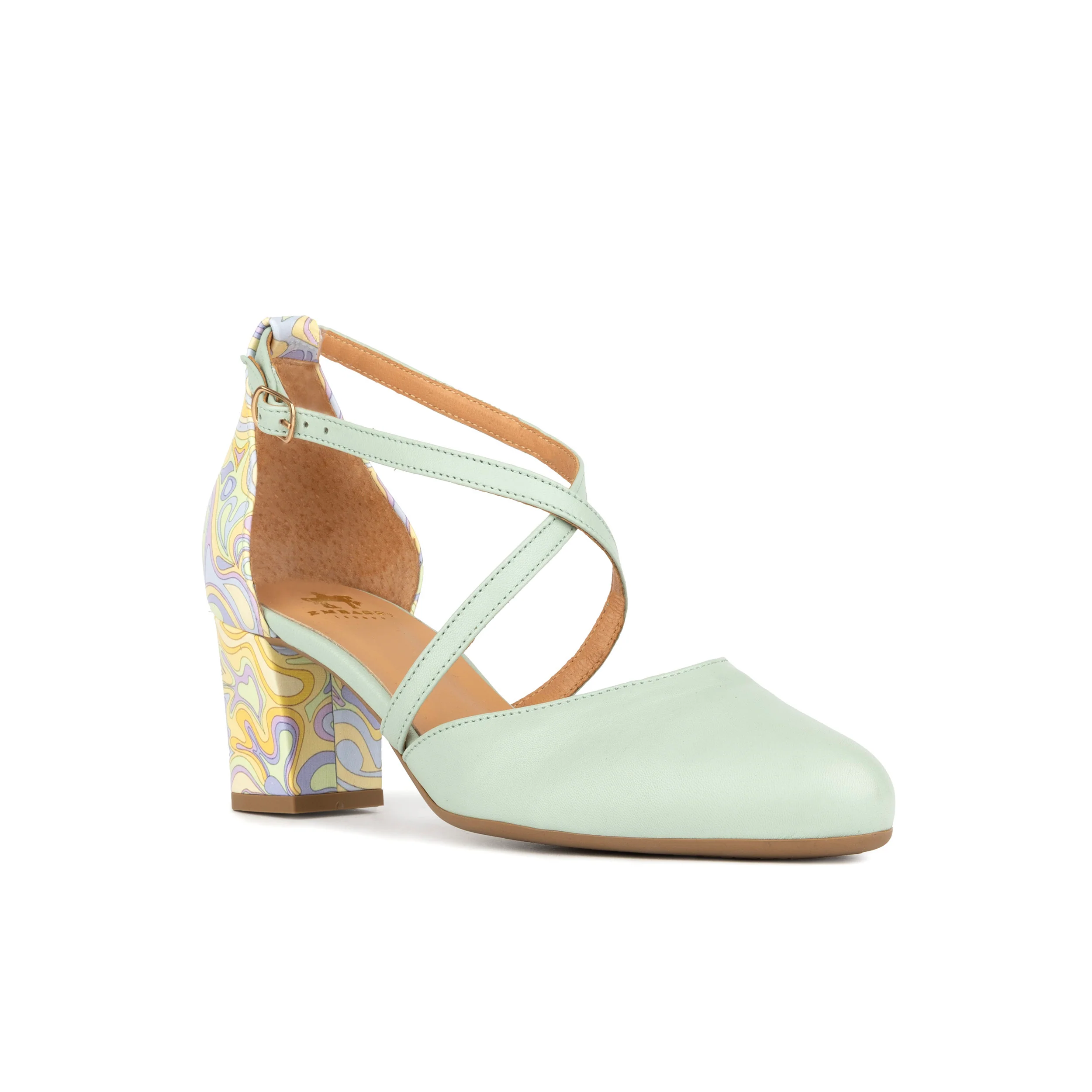 Dannii - Mint & Pastel Multi - Women's Leather Closed-Toe Block Heel - Image 3