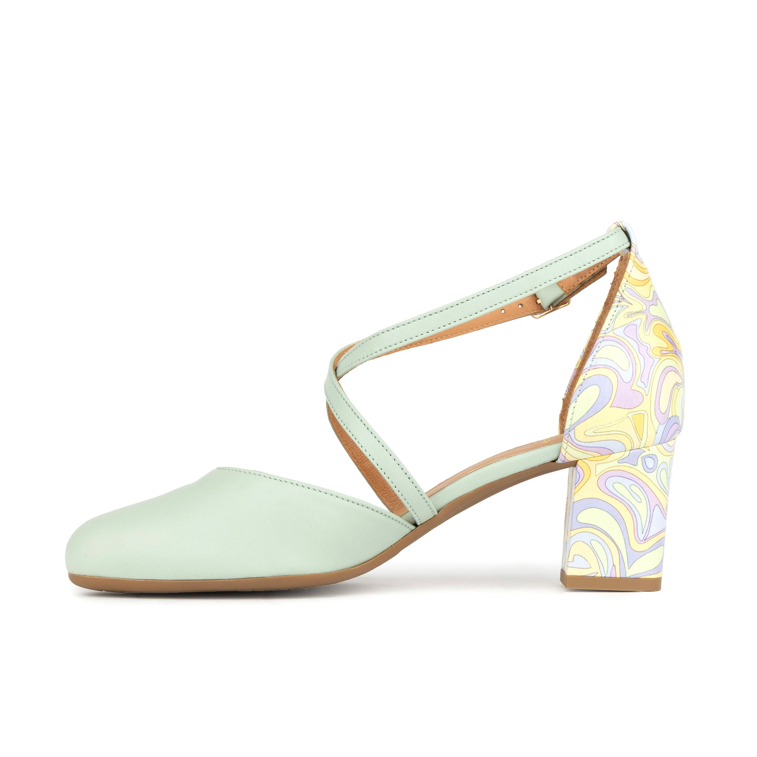 Dannii - Mint & Pastel Multi - Women's Leather Closed-Toe Block Heel - Image 4