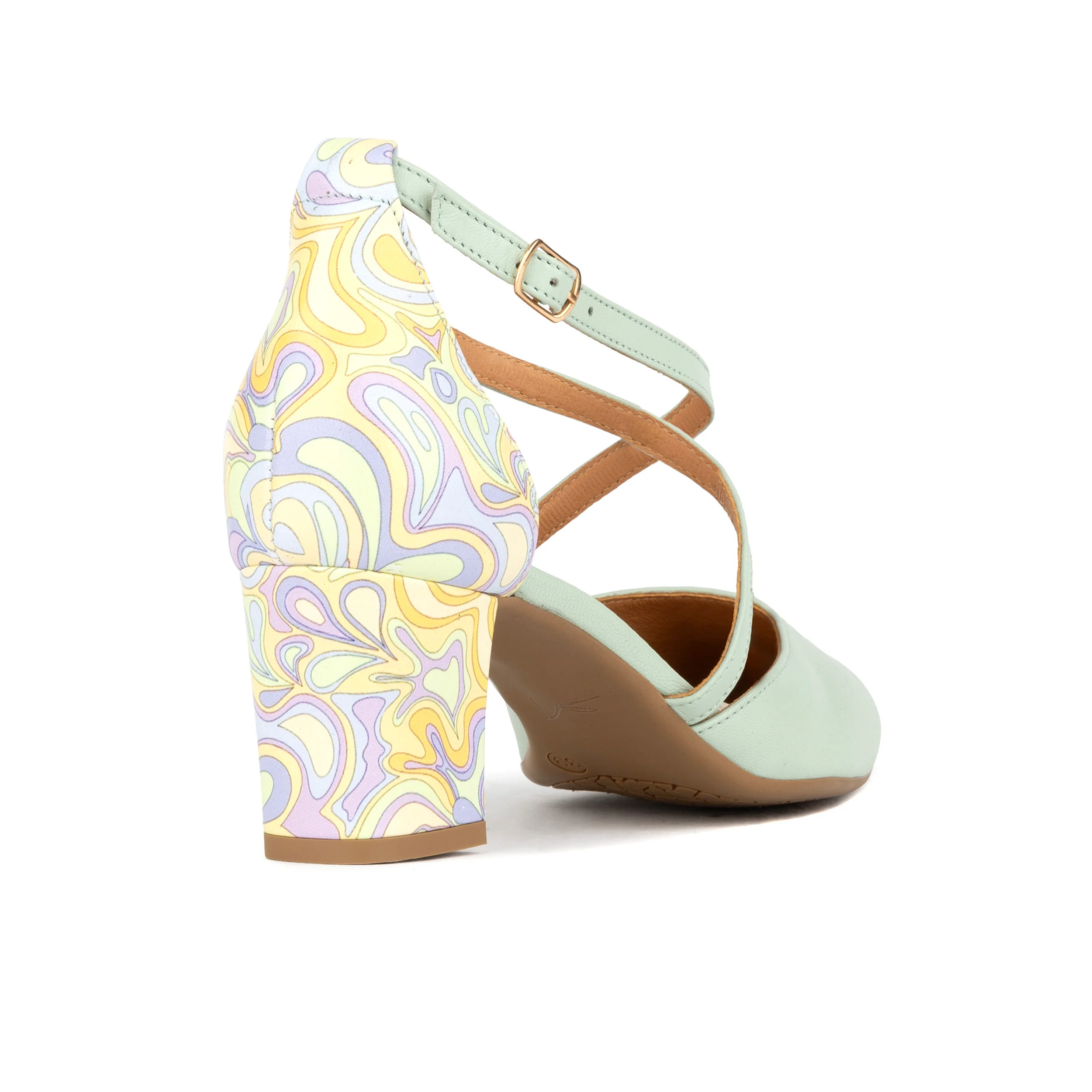 Dannii - Mint & Pastel Multi - Women's Leather Closed-Toe Block Heel - Image 5