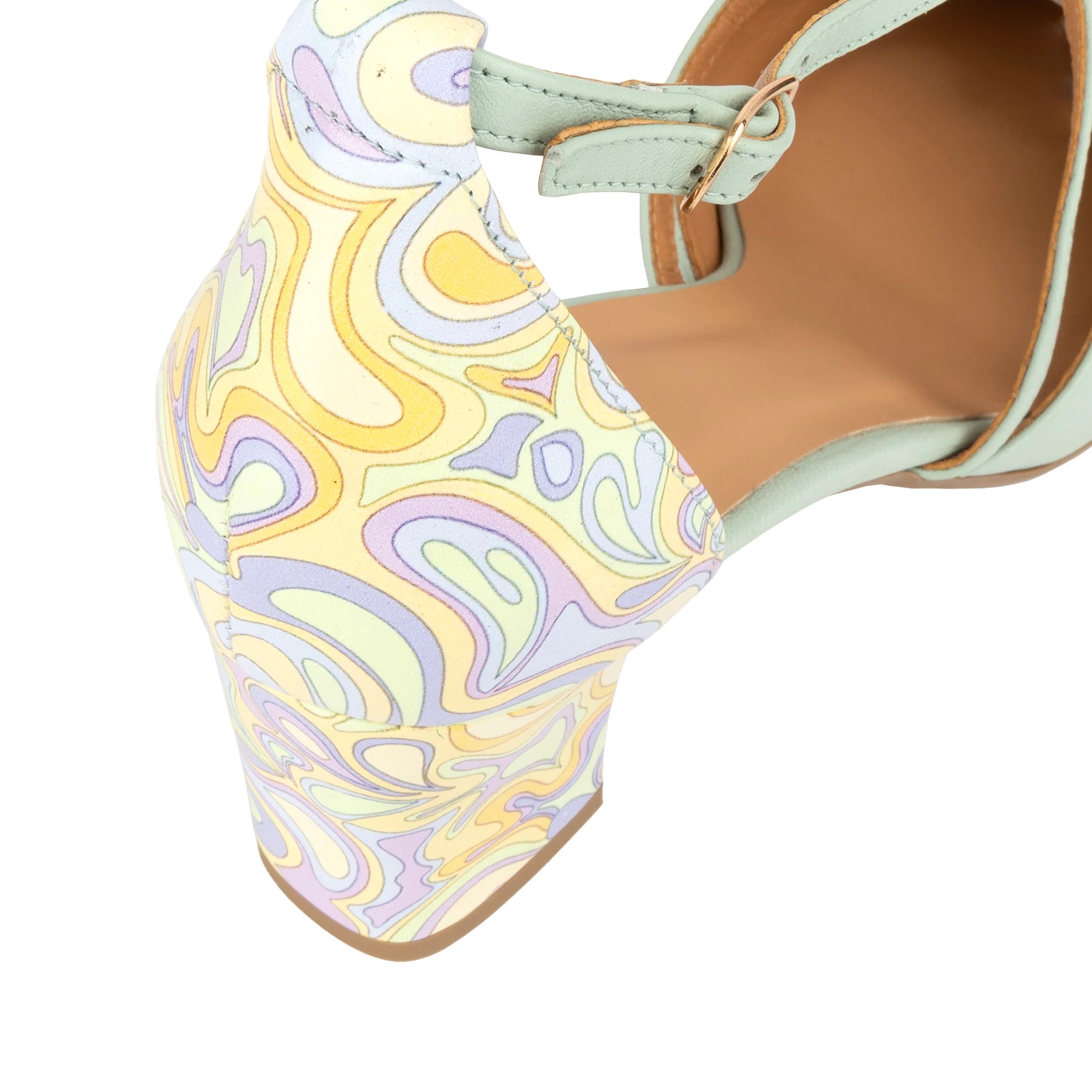 Dannii - Mint & Pastel Multi - Women's Leather Closed-Toe Block Heel - Image 9