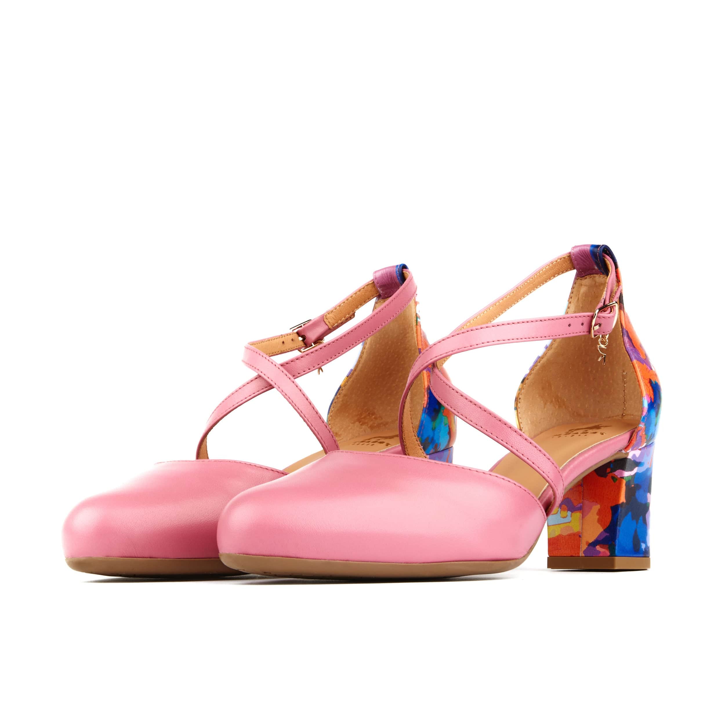 Dannii - Summer Colours - Women's pink leather closed toe comfortable 2.4 inch heel - Image 5