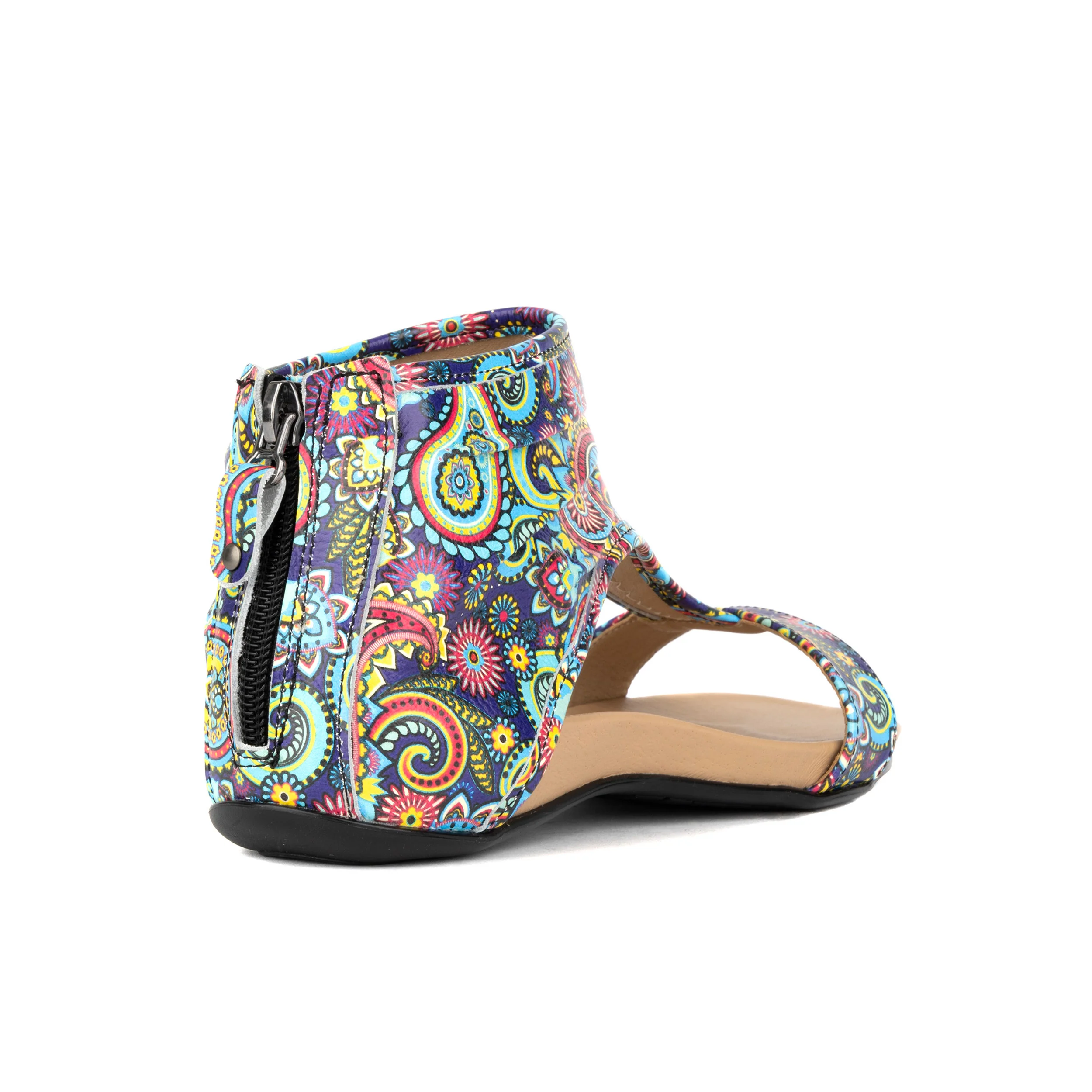 Downtown - Festival Blue - Women's flat T-bar sandal with covered heel - Image 4