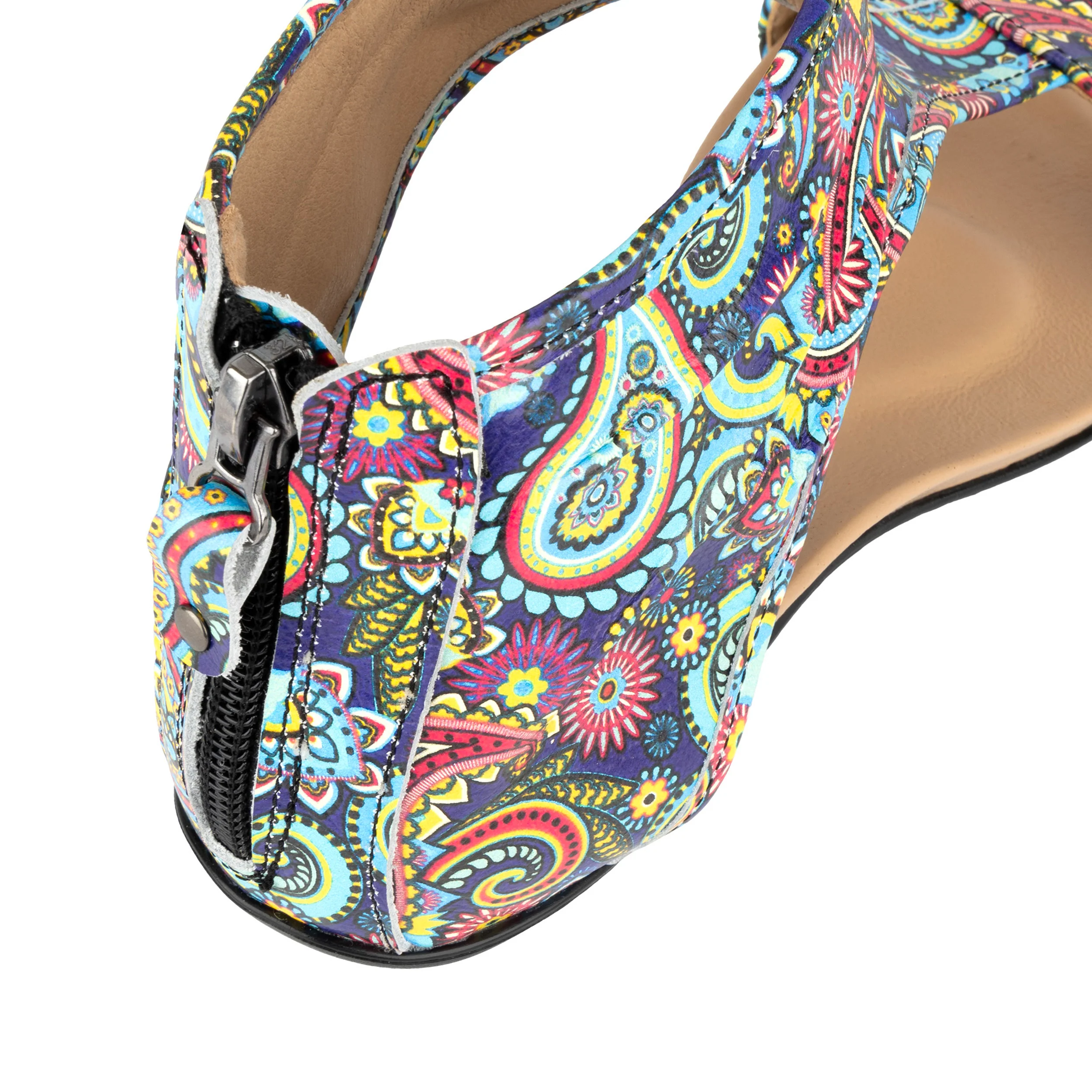 Downtown - Festival Blue - Women's flat T-bar sandal with covered heel - Image 8