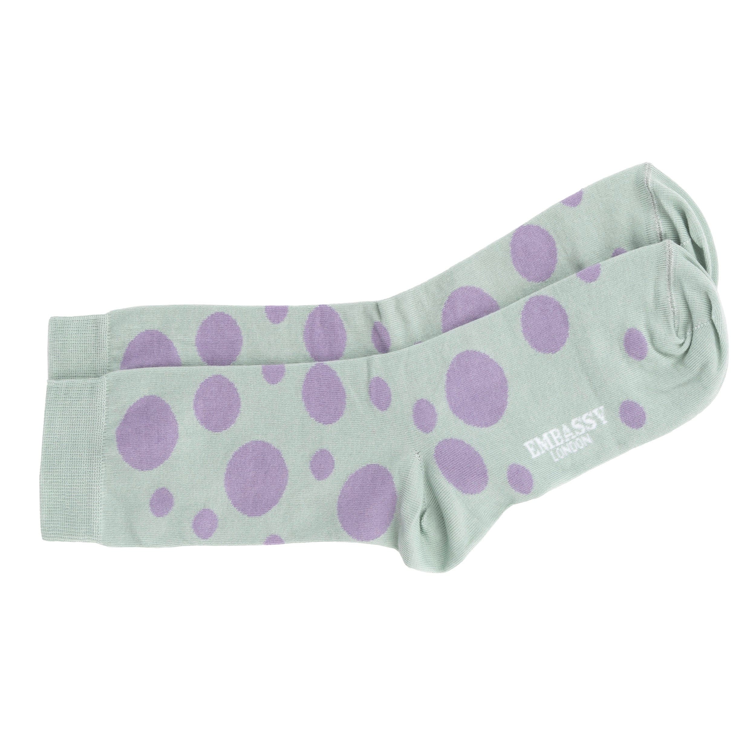 Footloose - Pastel Dots - Men's cotton socks size UK 6 to 12 in pastel polka dots - Image 3