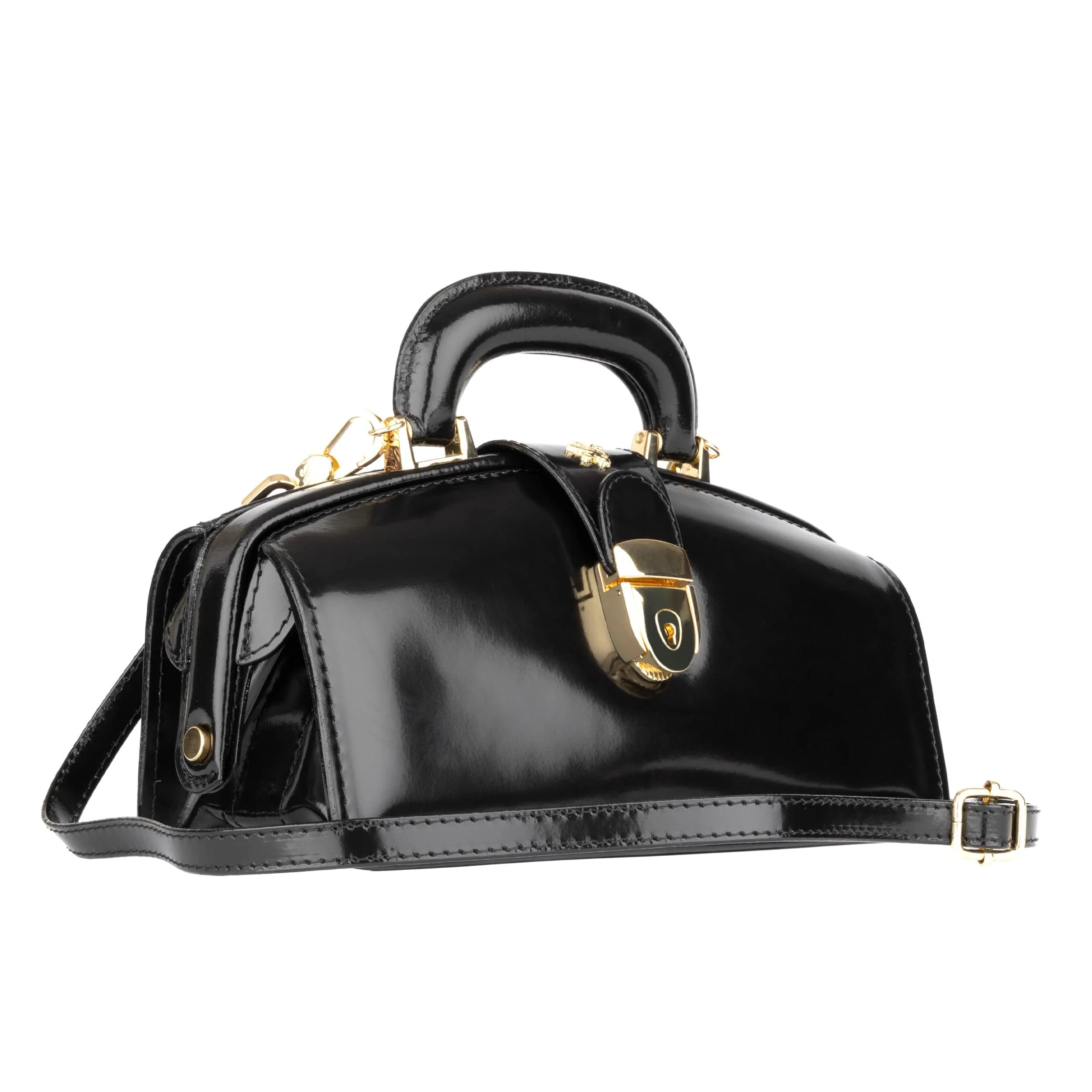 Gazelle - Black - Women’s patent leather top handle & crossbody bag - Image 3