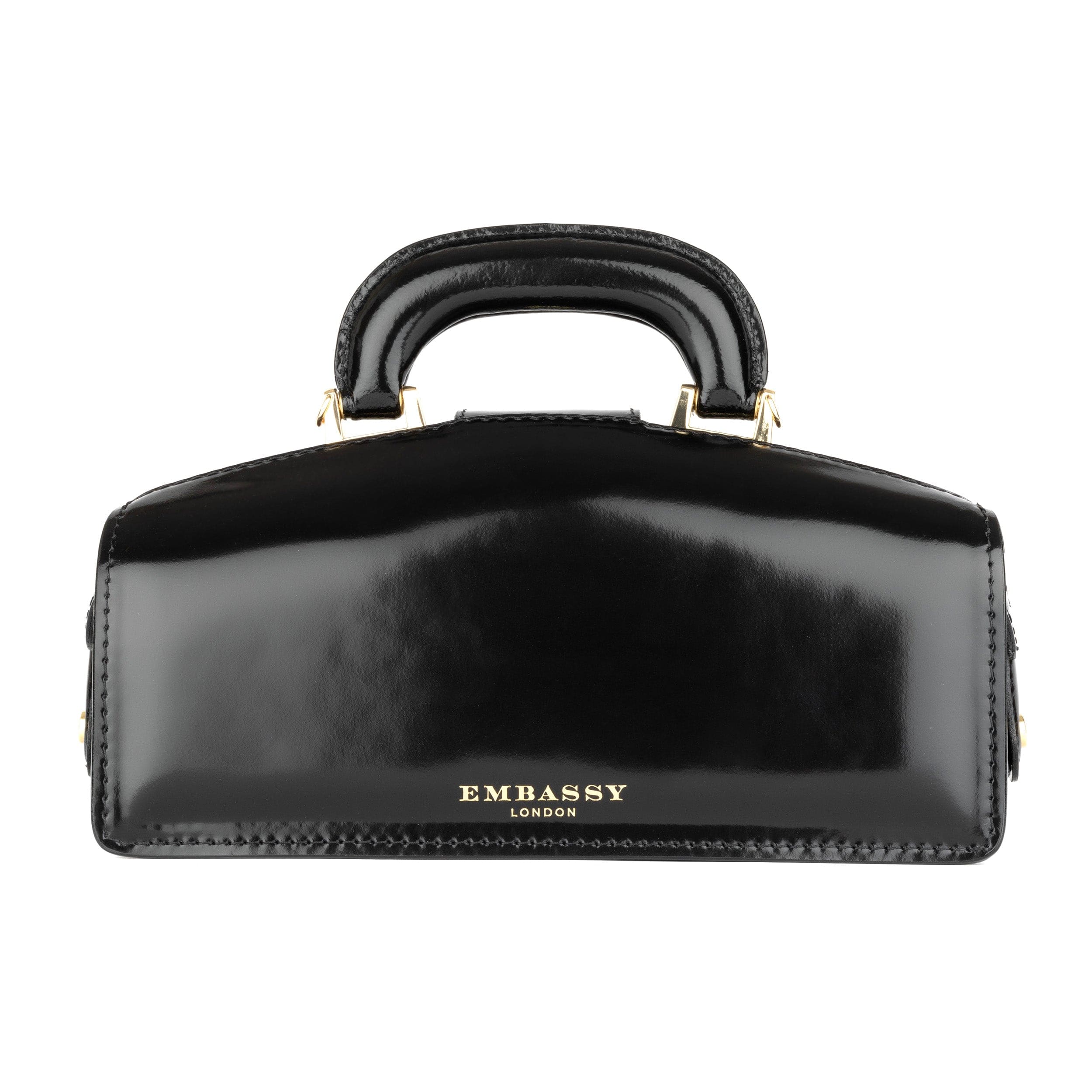 Gazelle - Black - Women’s patent leather top handle & crossbody bag - Image 4