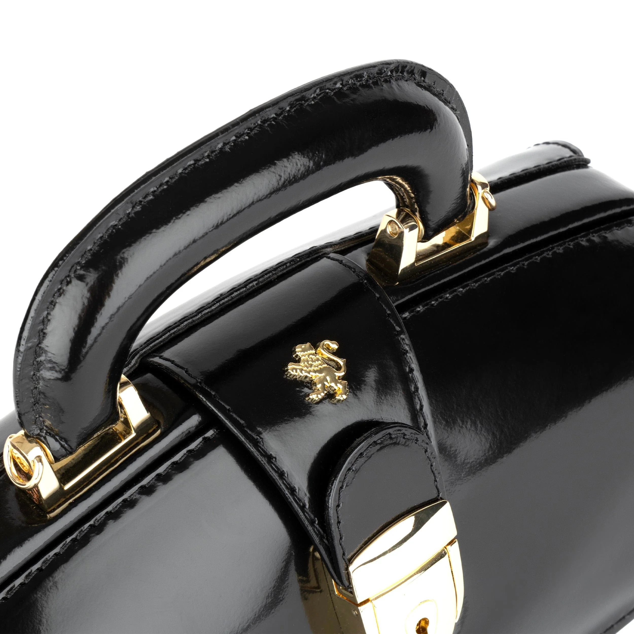 Gazelle - Black - Women’s patent leather top handle & crossbody bag - Image 5