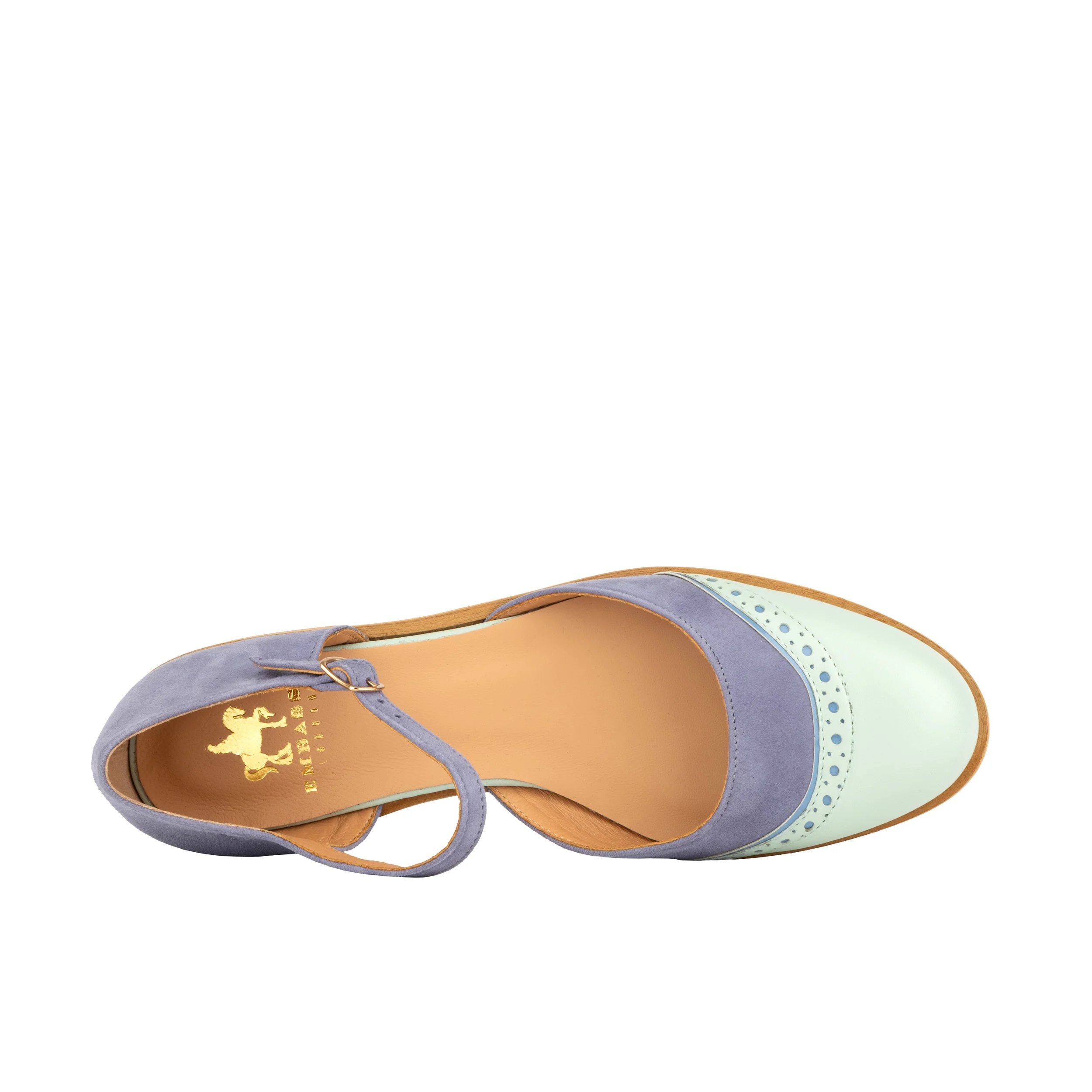 Gigot - Blue & Mint - Women's Closed Heel Round-Toe Leather Flat Sandal - Image 7