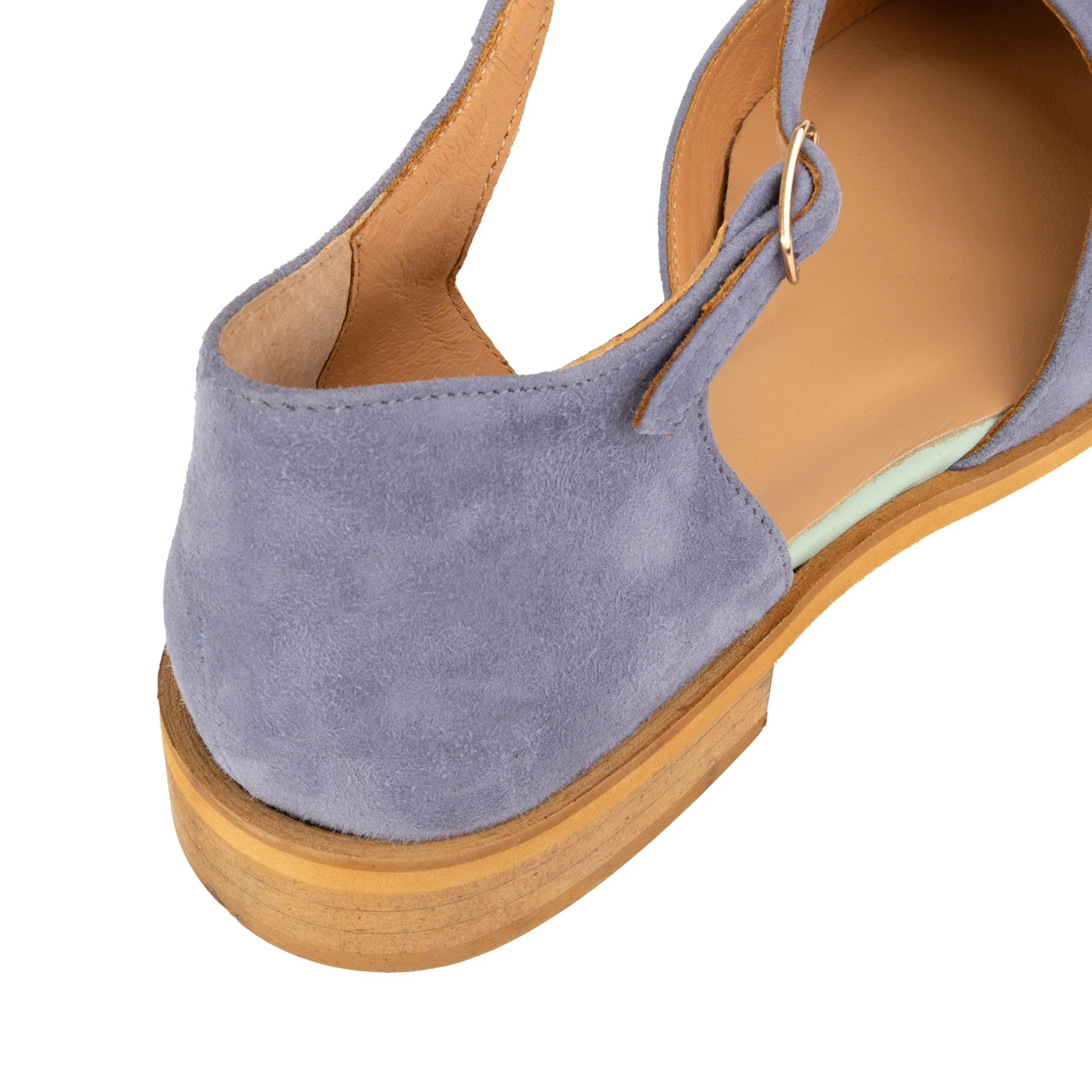 Gigot - Blue & Mint - Women's Closed Heel Round-Toe Leather Flat Sandal - Image 9