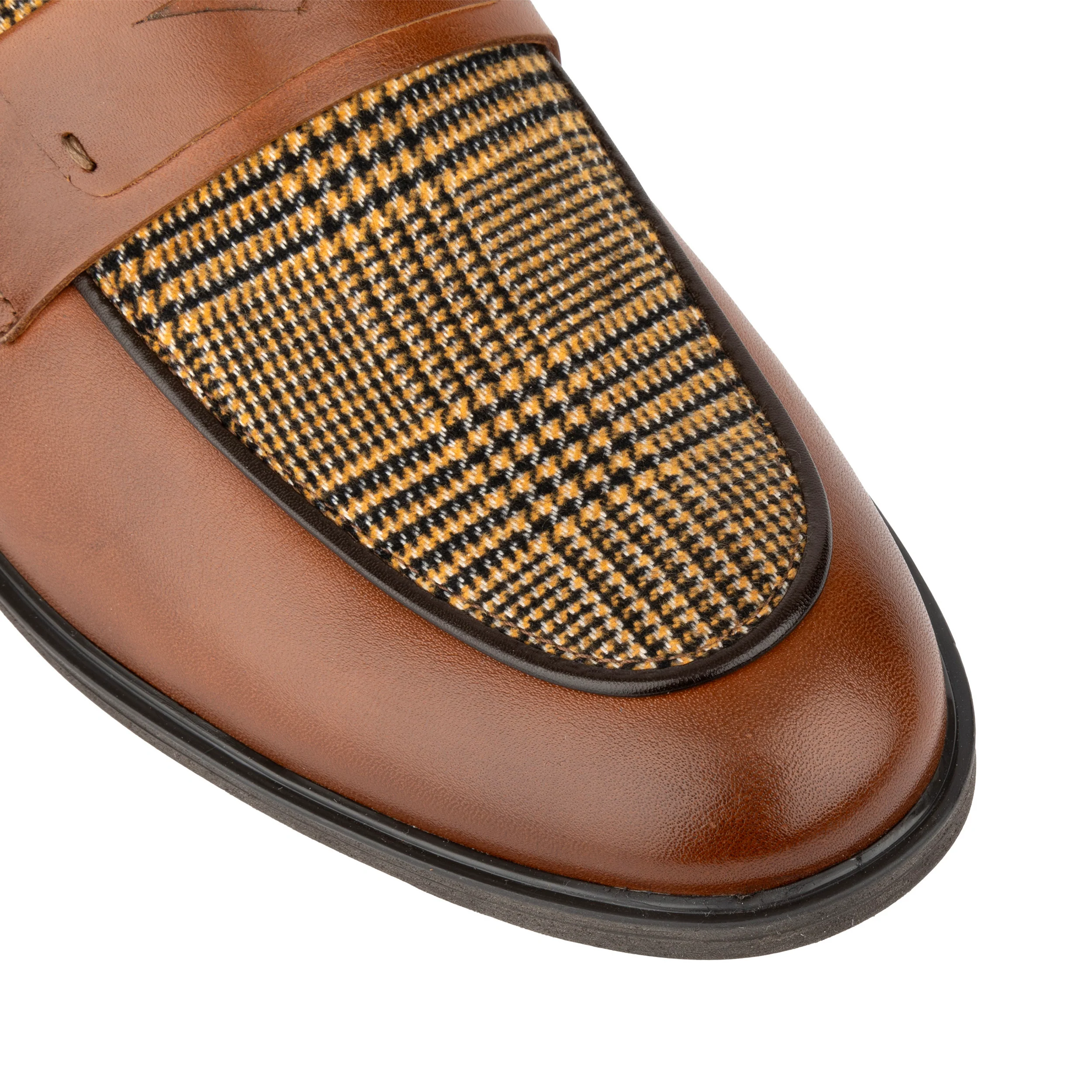 Gosselin - Brown & Brown Check - Men's Leather Loafer - Image 7