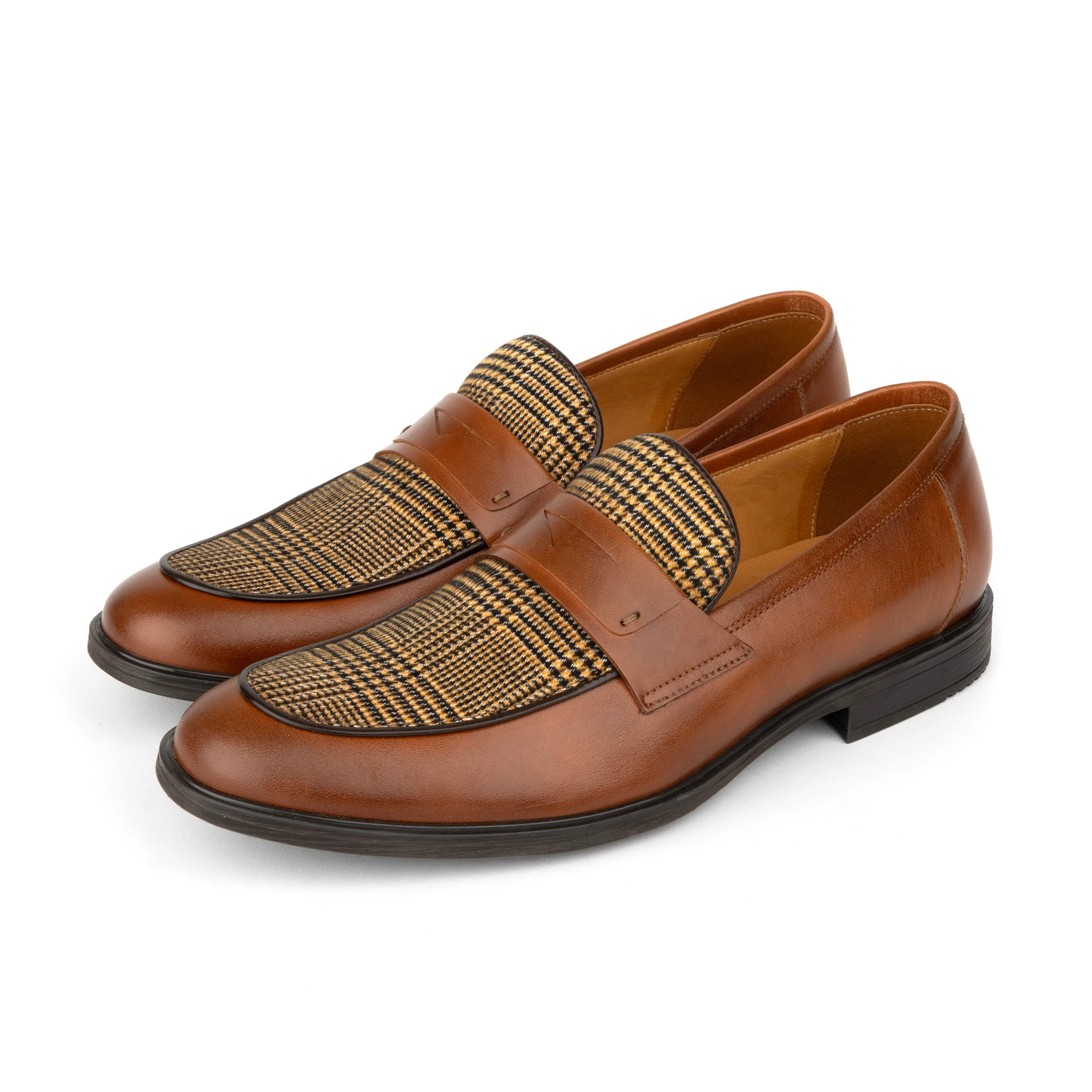 Gosselin - Brown & Brown Check - Men's Leather Loafer - Image 9