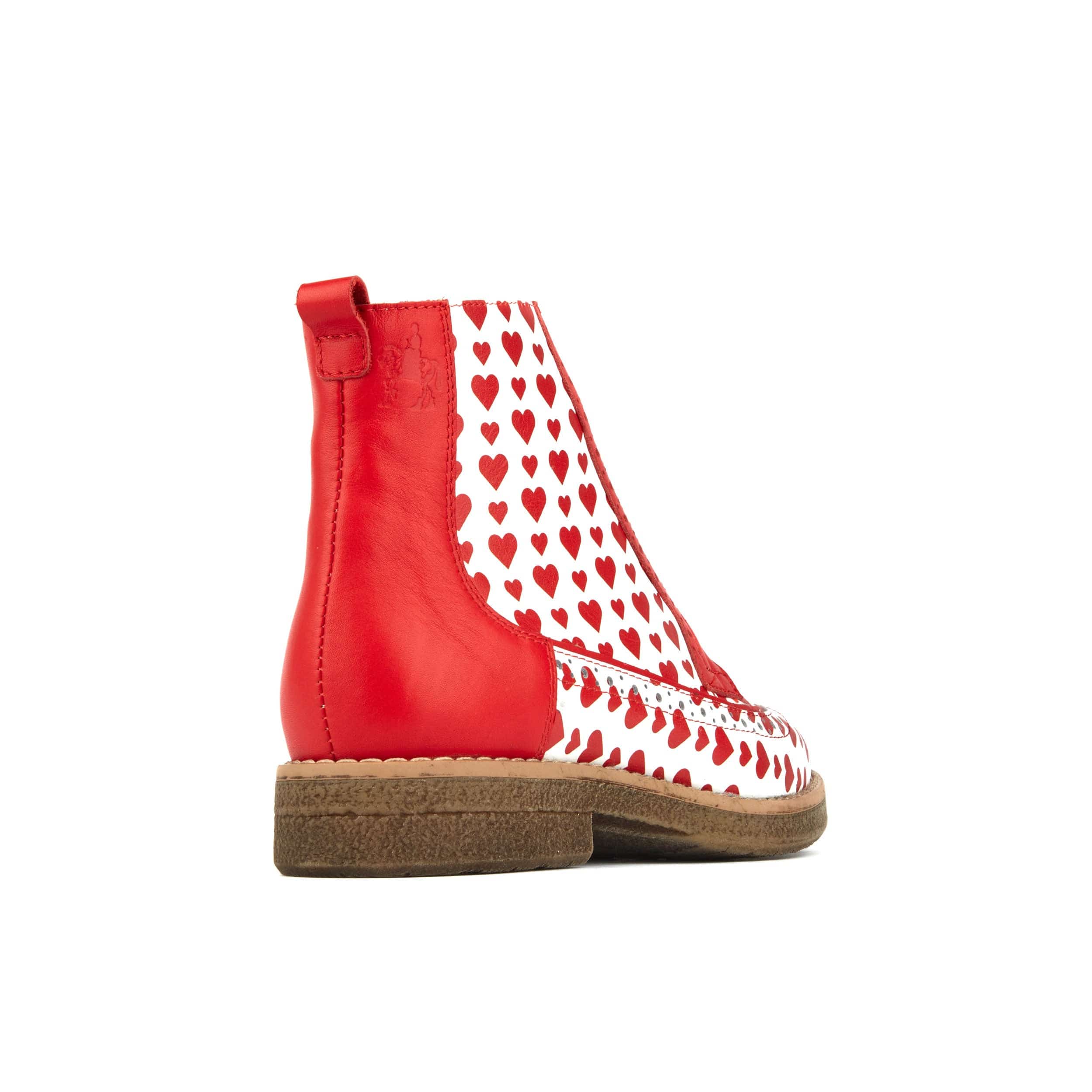 Hatter - Love Struck - Women's ankle boot with red hearts print on white leather - Image 4