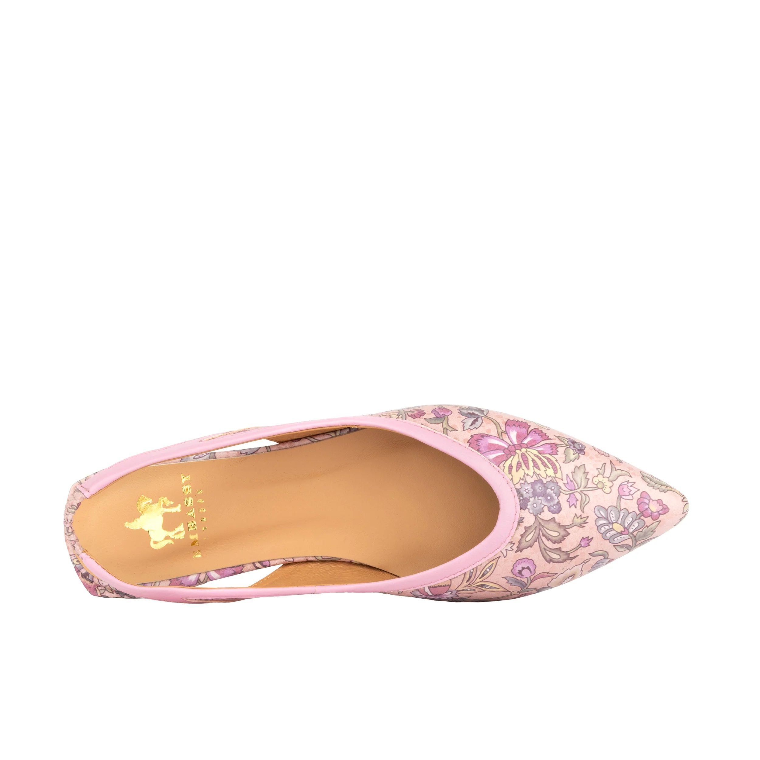 Holly - Pink Paisley - Women's Leather Flat Slingback - Image 6