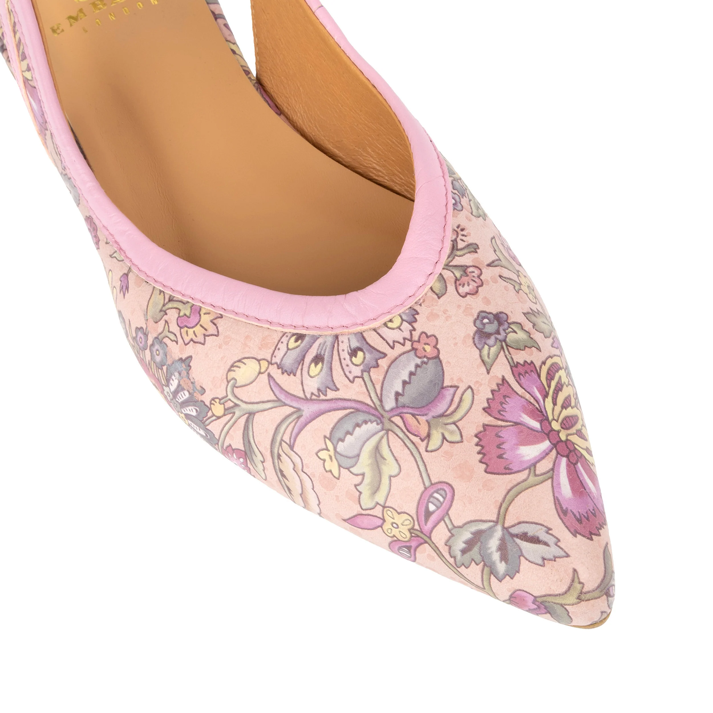 Holly - Pink Paisley - Women's Leather Flat Slingback - Image 7