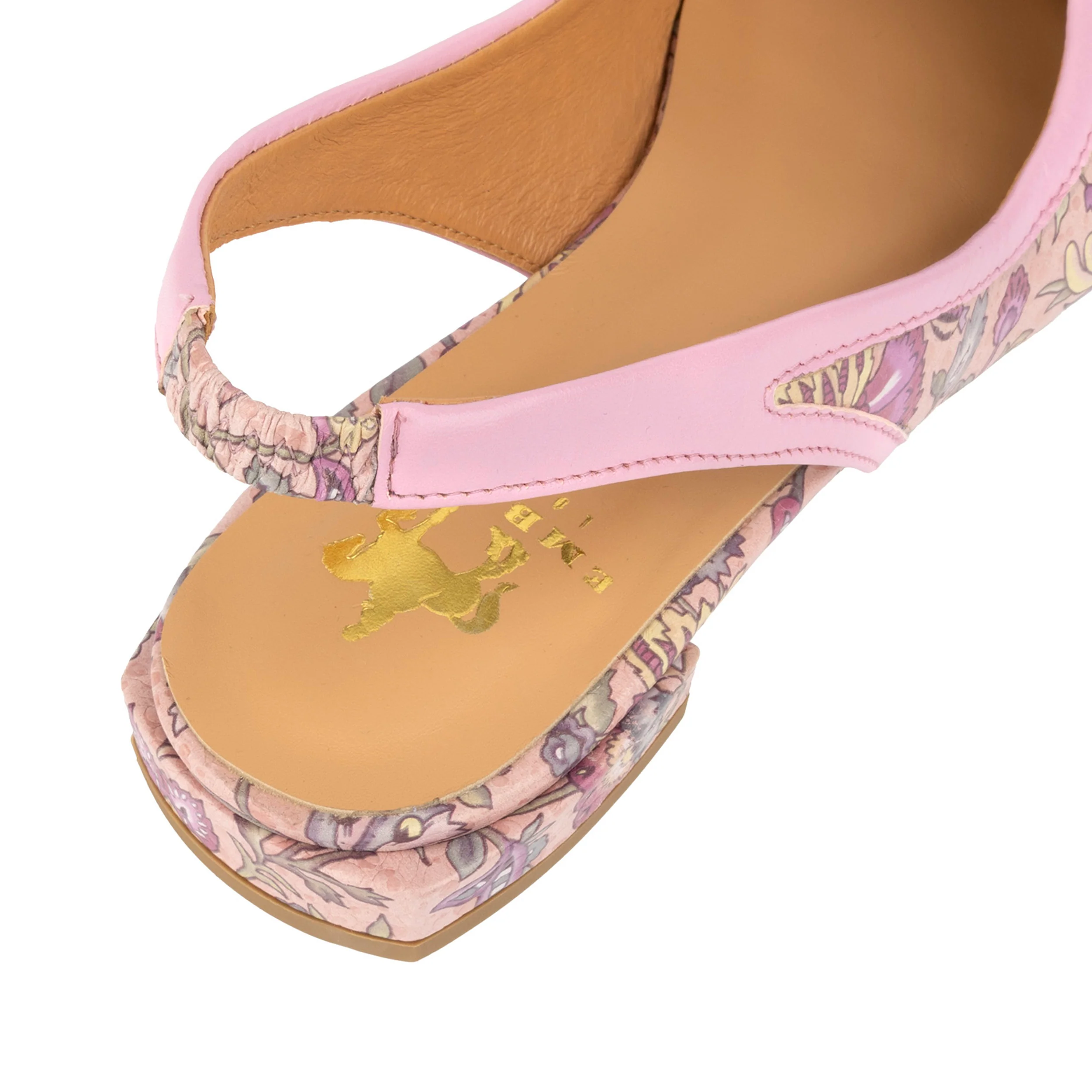 Holly - Pink Paisley - Women's Leather Flat Slingback - Image 8