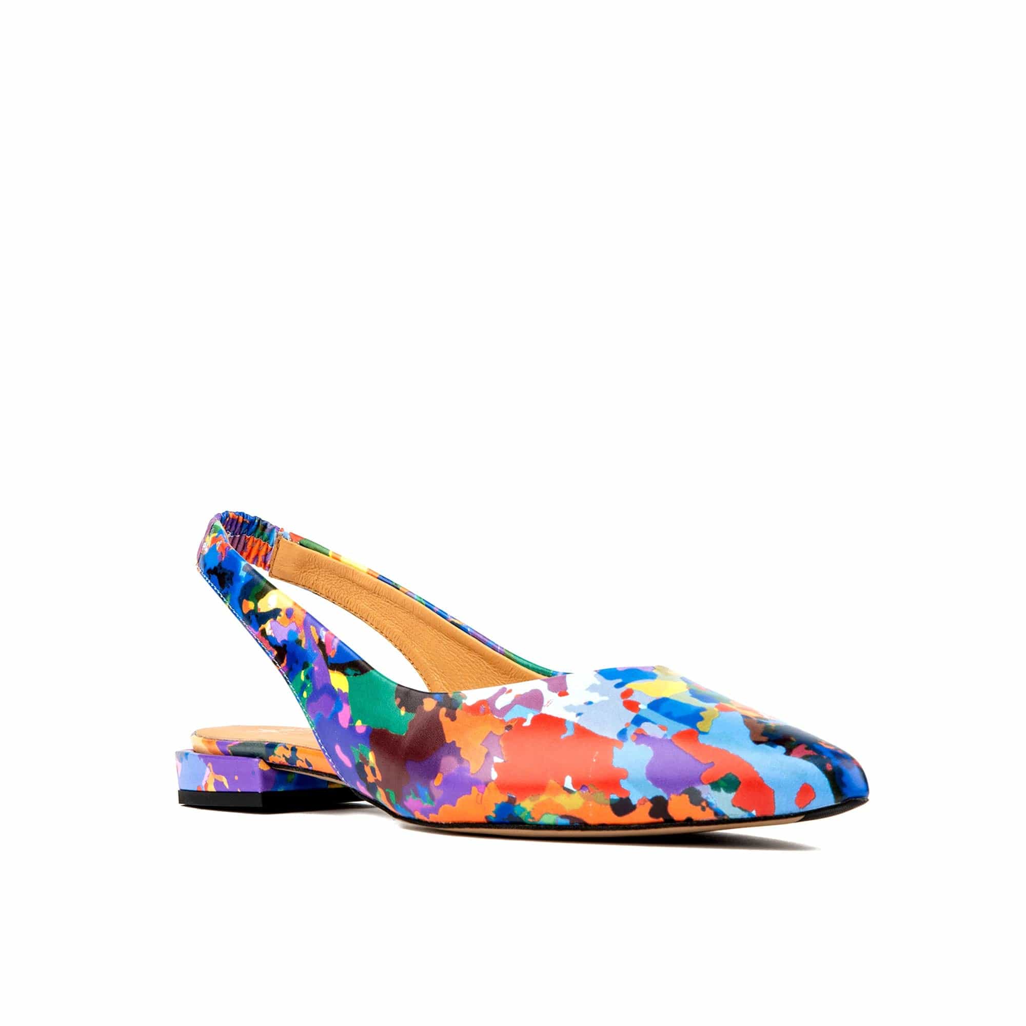 Holly - Summer Colours -Women's pointed toe printed leather slingbacks - Image 3
