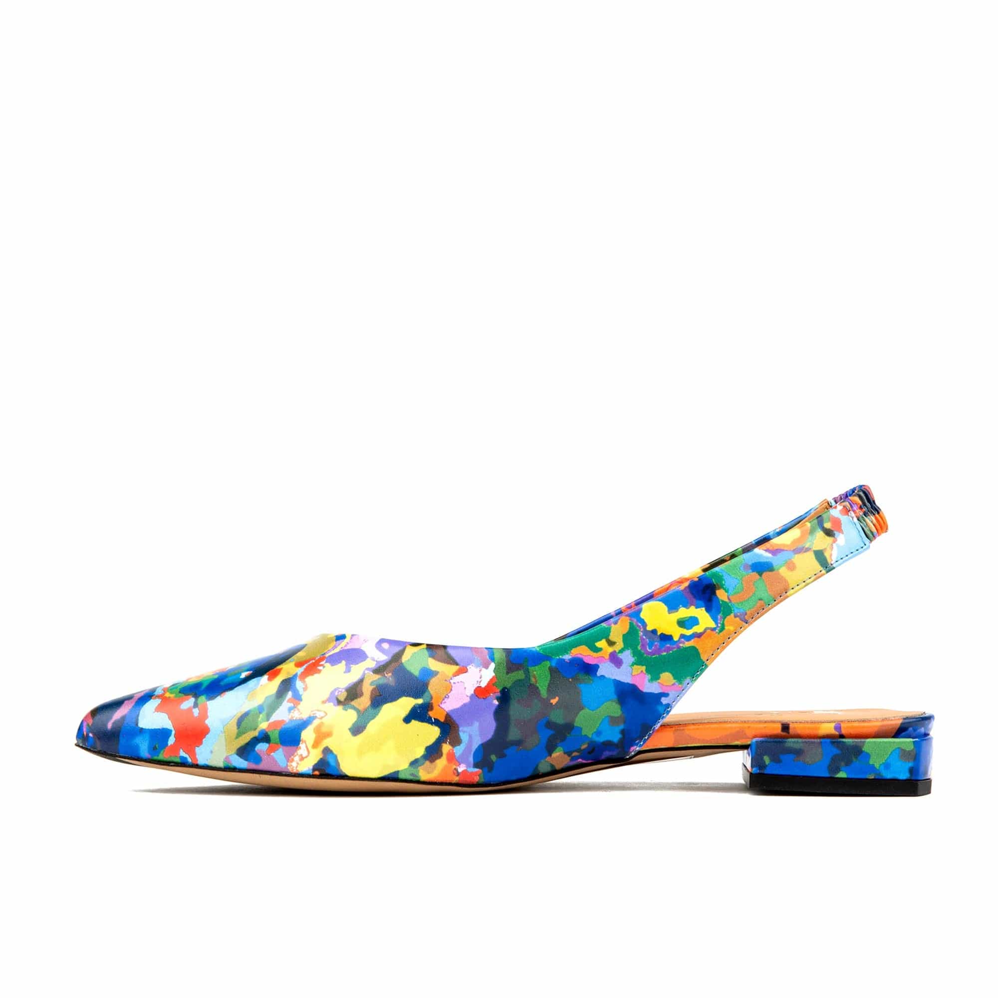 Holly - Summer Colours -Women's pointed toe printed leather slingbacks - Image 4