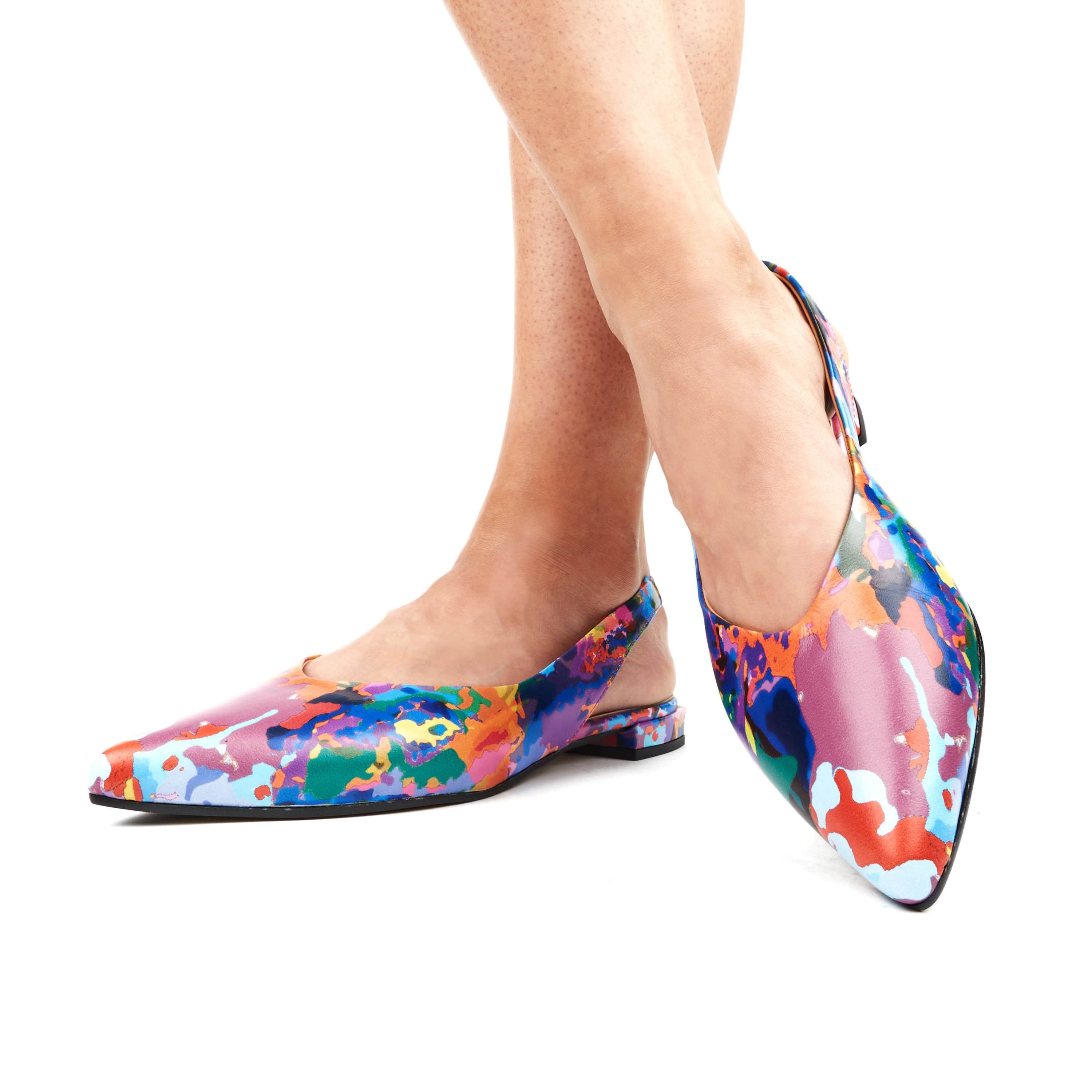 Holly - Summer Colours -Women's pointed toe printed leather slingbacks - Image 7