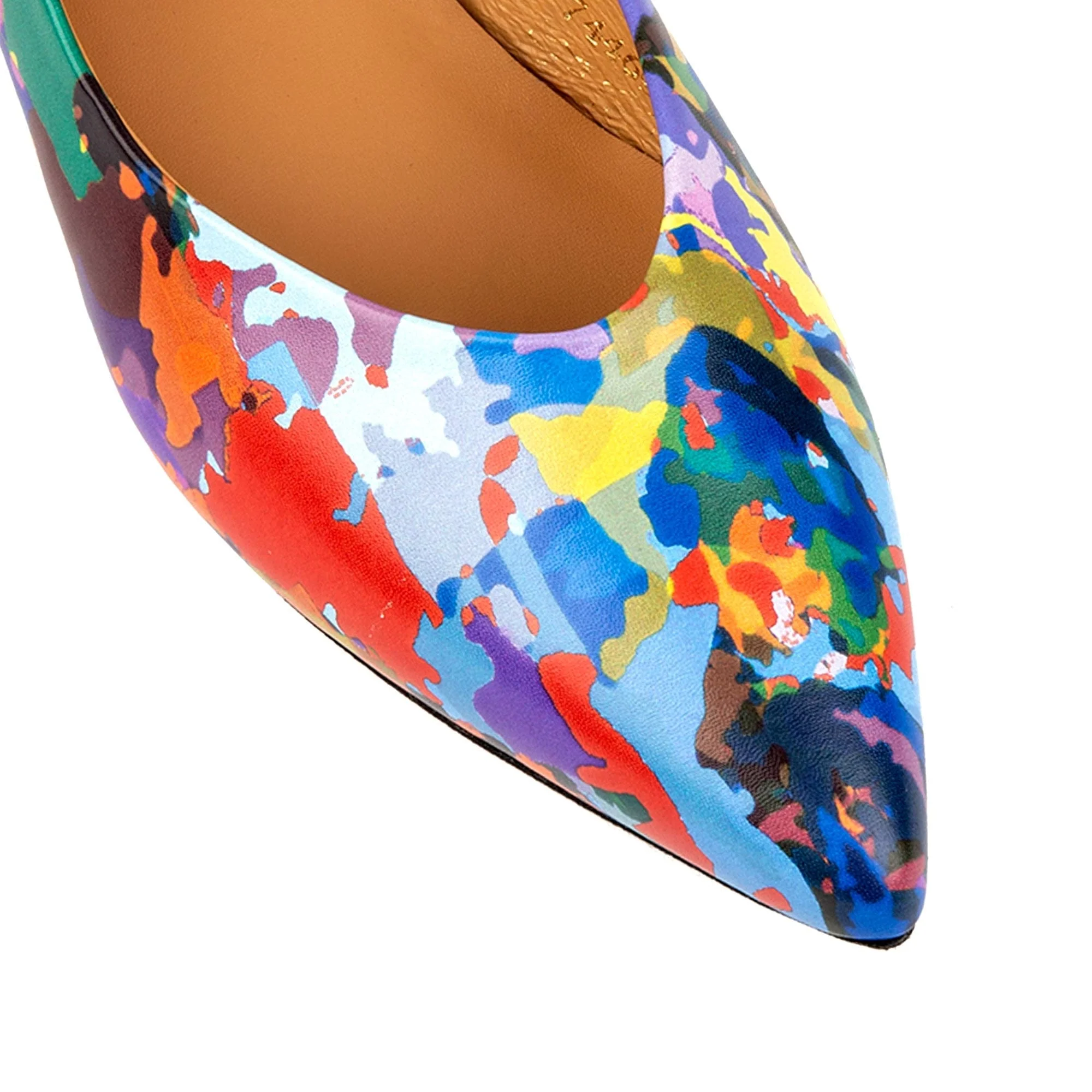 Holly - Summer Colours -Women's pointed toe printed leather slingbacks - Image 8