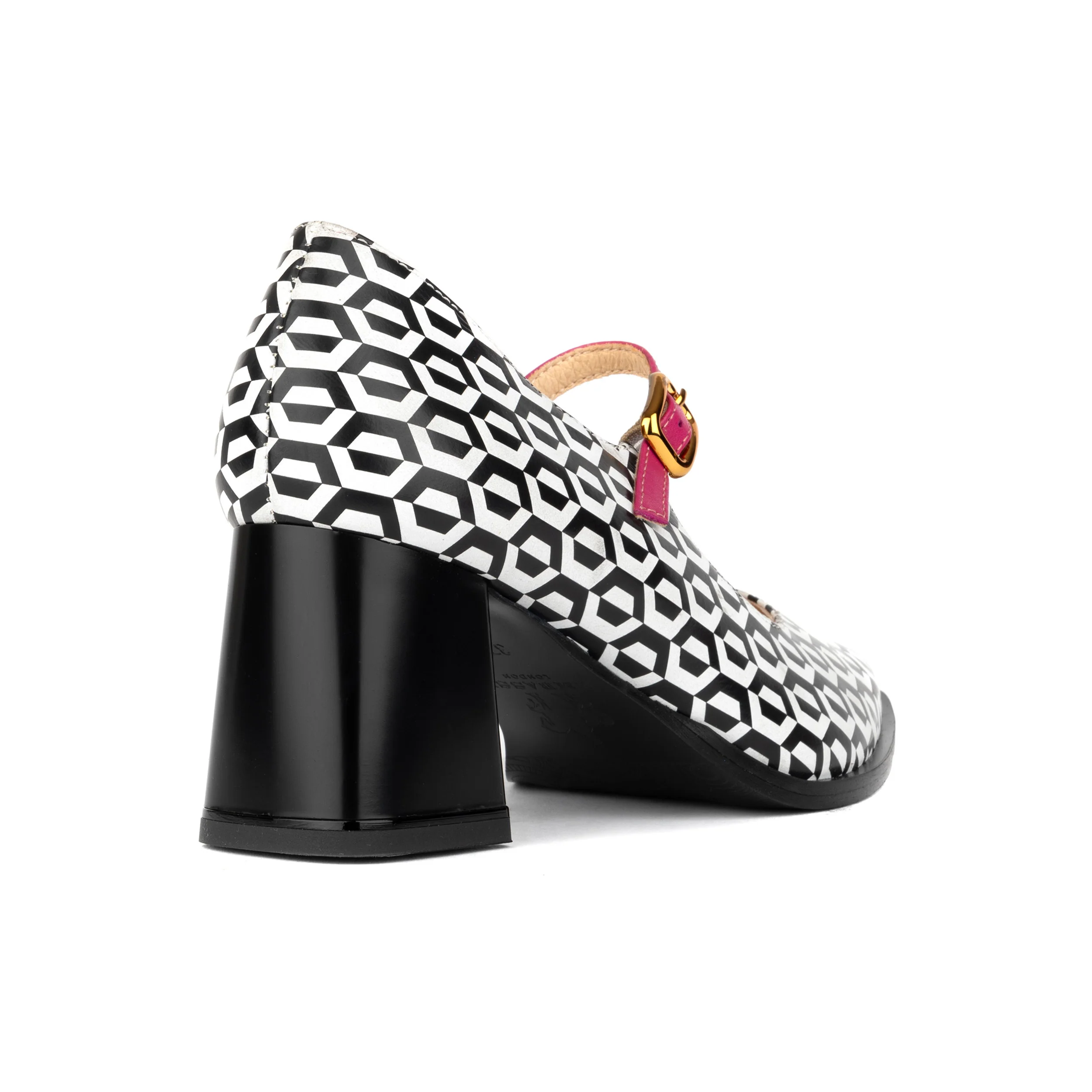 Hyde - Pink & Hexa Print - Women's Leather Mary Jane Pump - Image 5