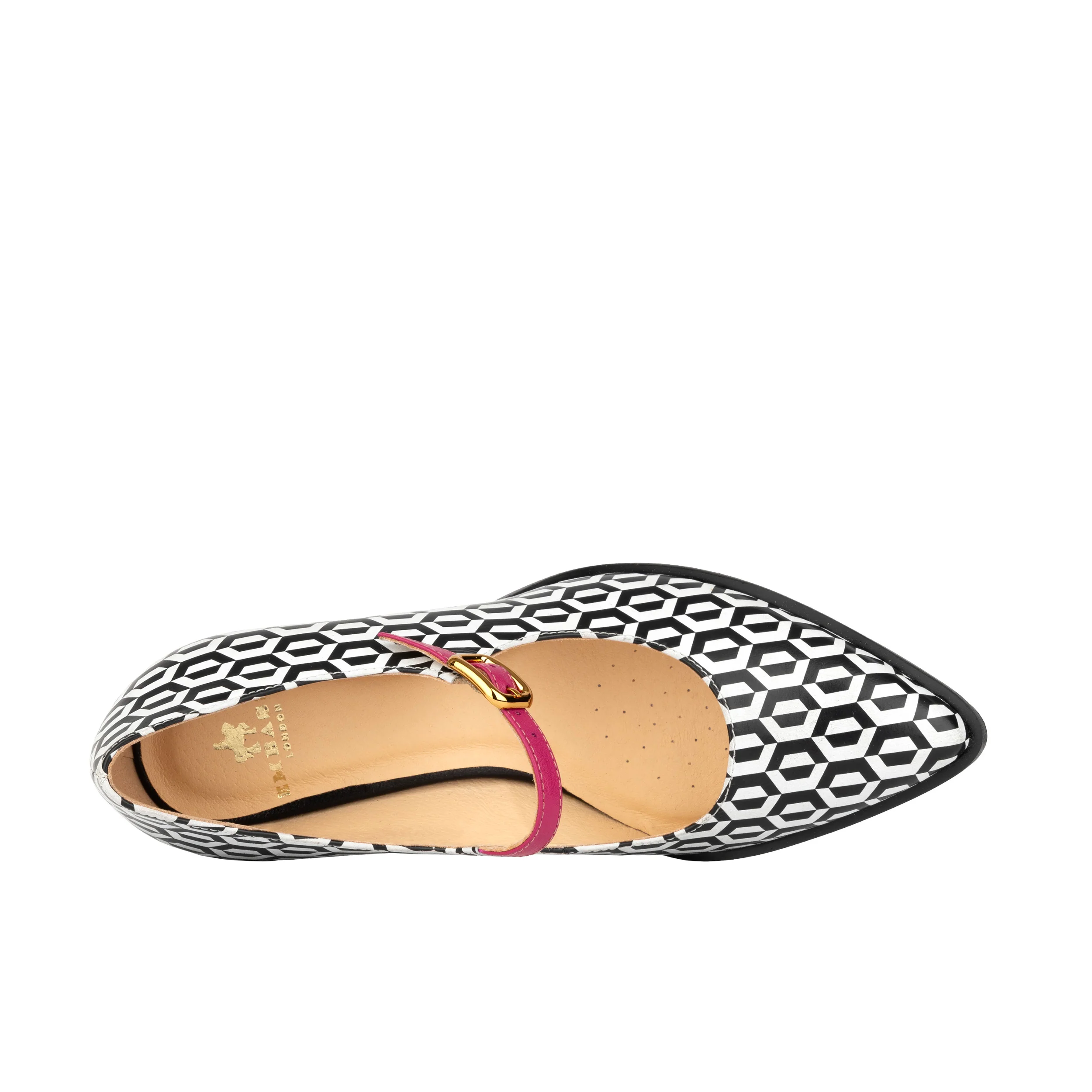 Hyde - Pink & Hexa Print - Women's Leather Mary Jane Pump - Image 7