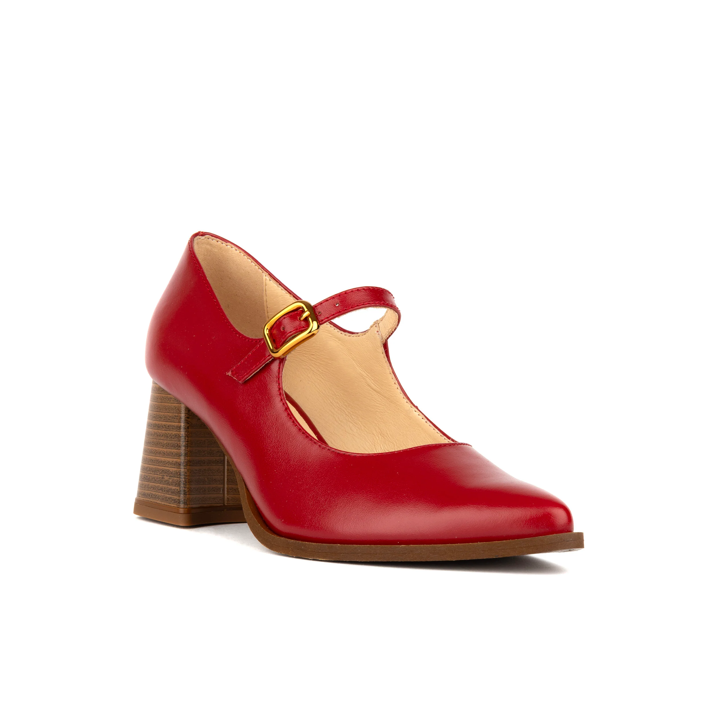 Hyde - Red - Women's Leather Mary Jane Pump - Image 3