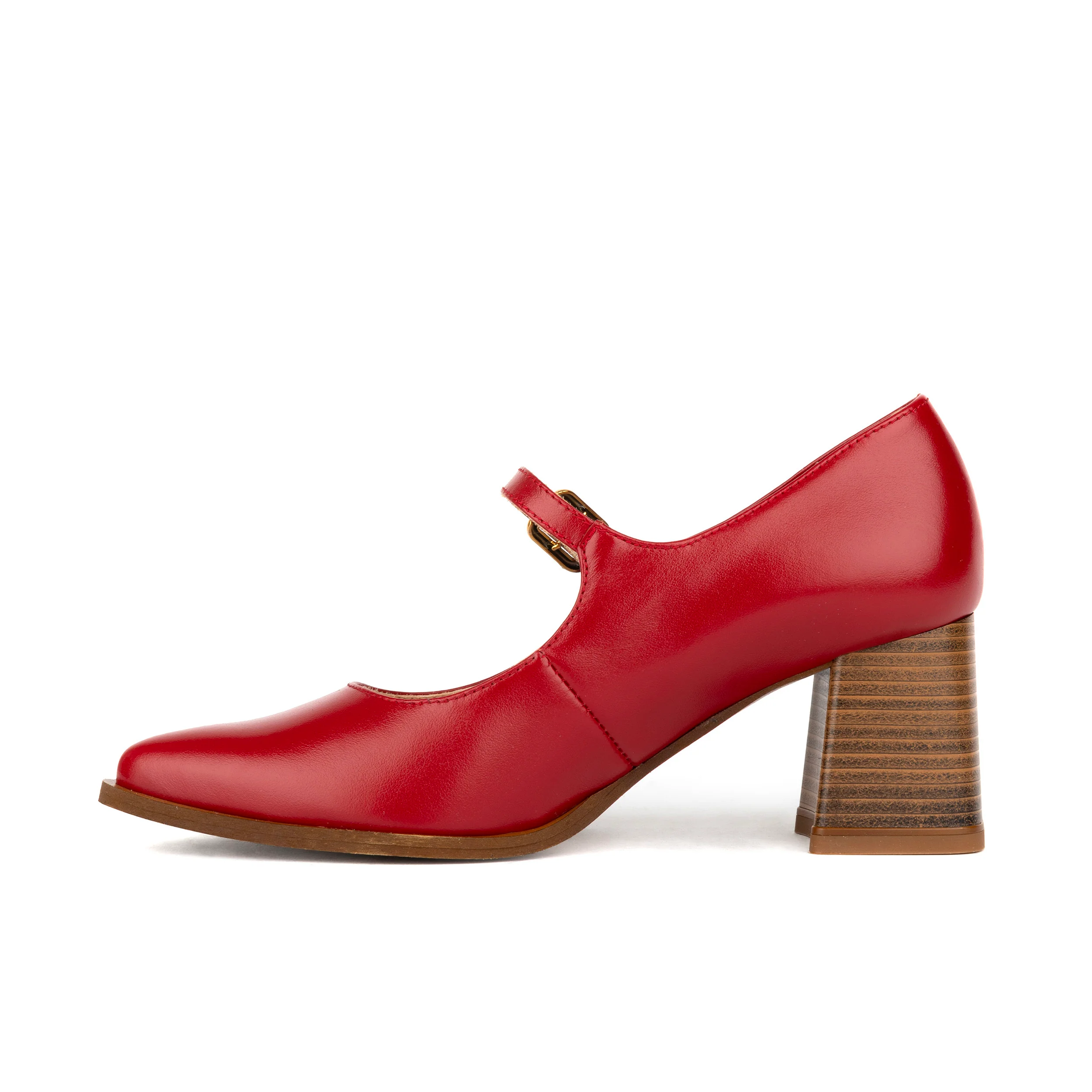 Hyde - Red - Women's Leather Mary Jane Pump - Image 4