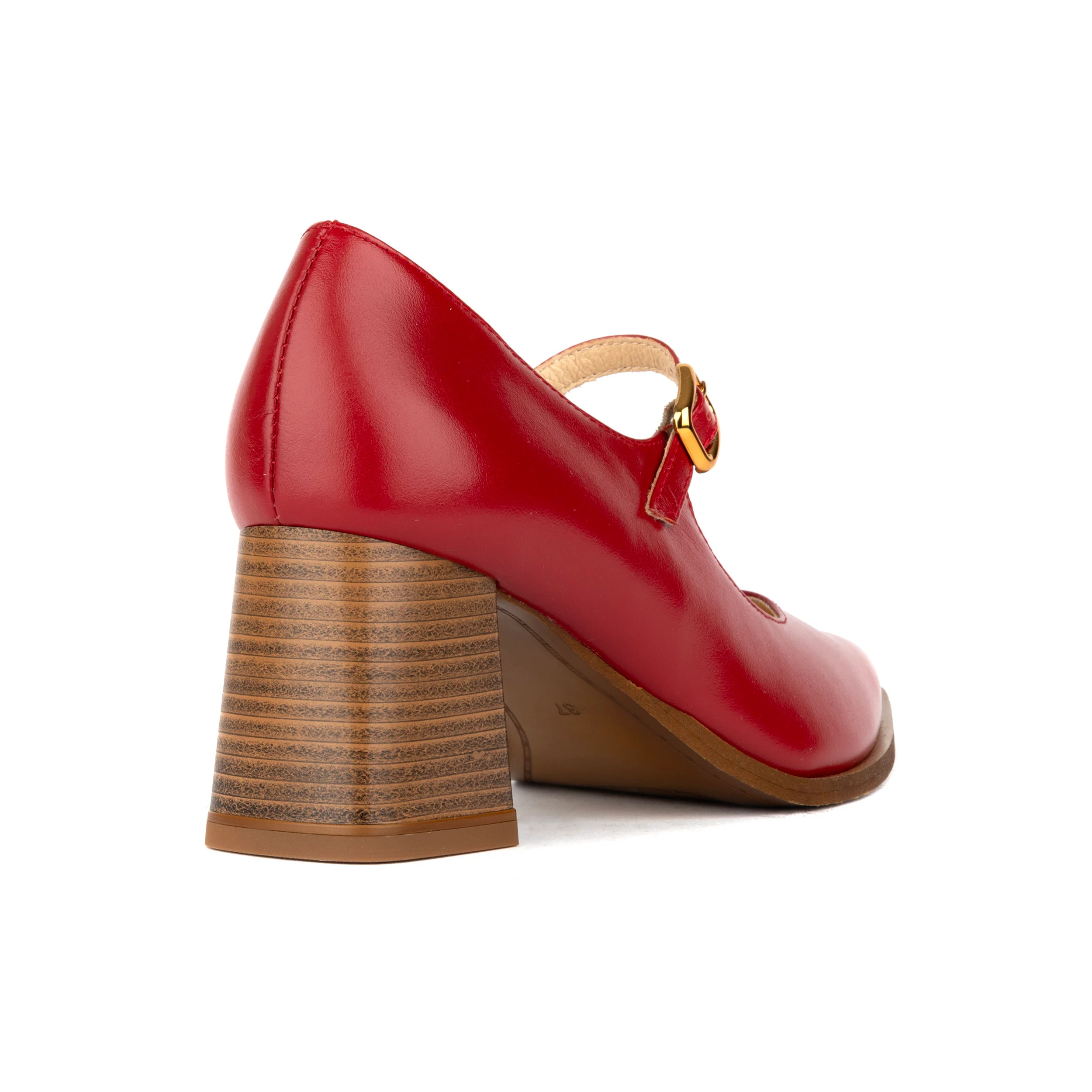 Hyde - Red - Women's Leather Mary Jane Pump - Image 5